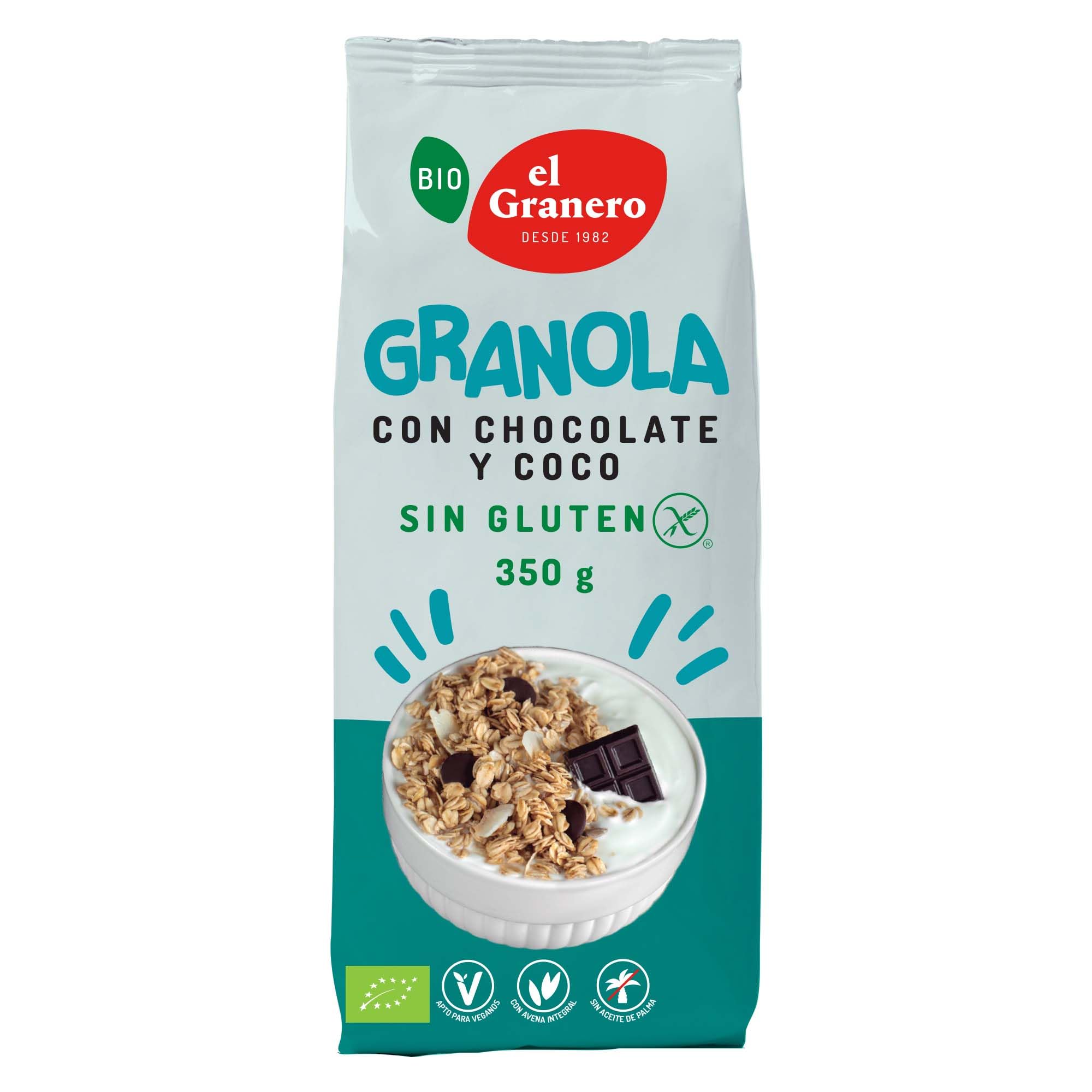 Organic Gluten-Free Chocolate Coconut Granola 350g - Healthy Breakfast & Snack for Home, Office, and Travel