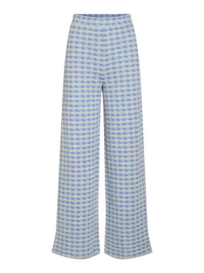 Gesta Wide Leg Pants for Women - High Waisted Flowy Trousers in Kentucky Blue | Comfortable Lounge Pants for Yoga, Office & Casual Wear