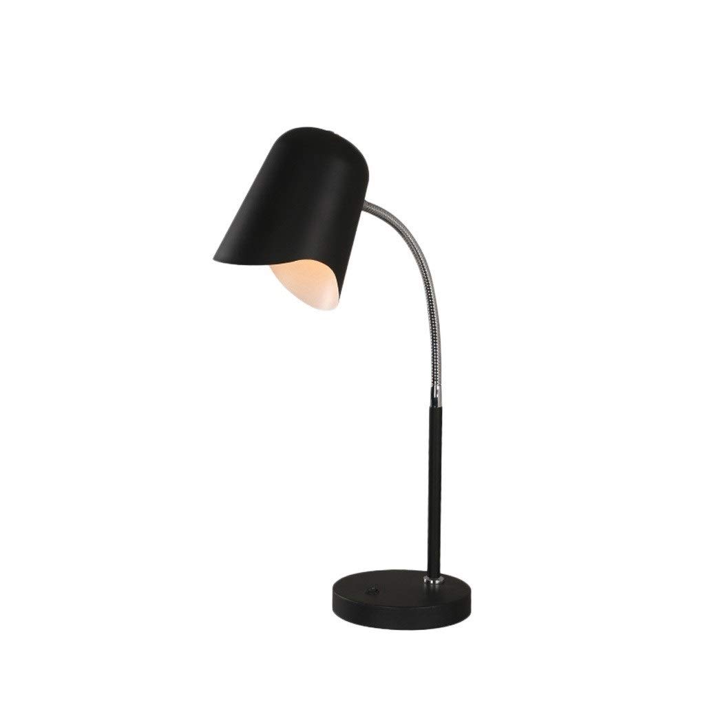 LED Desk Lamp with Button Switch - Adjustable Portable Reading Light for Office, Bedroom, Kids Room & Nightstand - Black Study Lamp for Work, Homework & Bedtime Reading