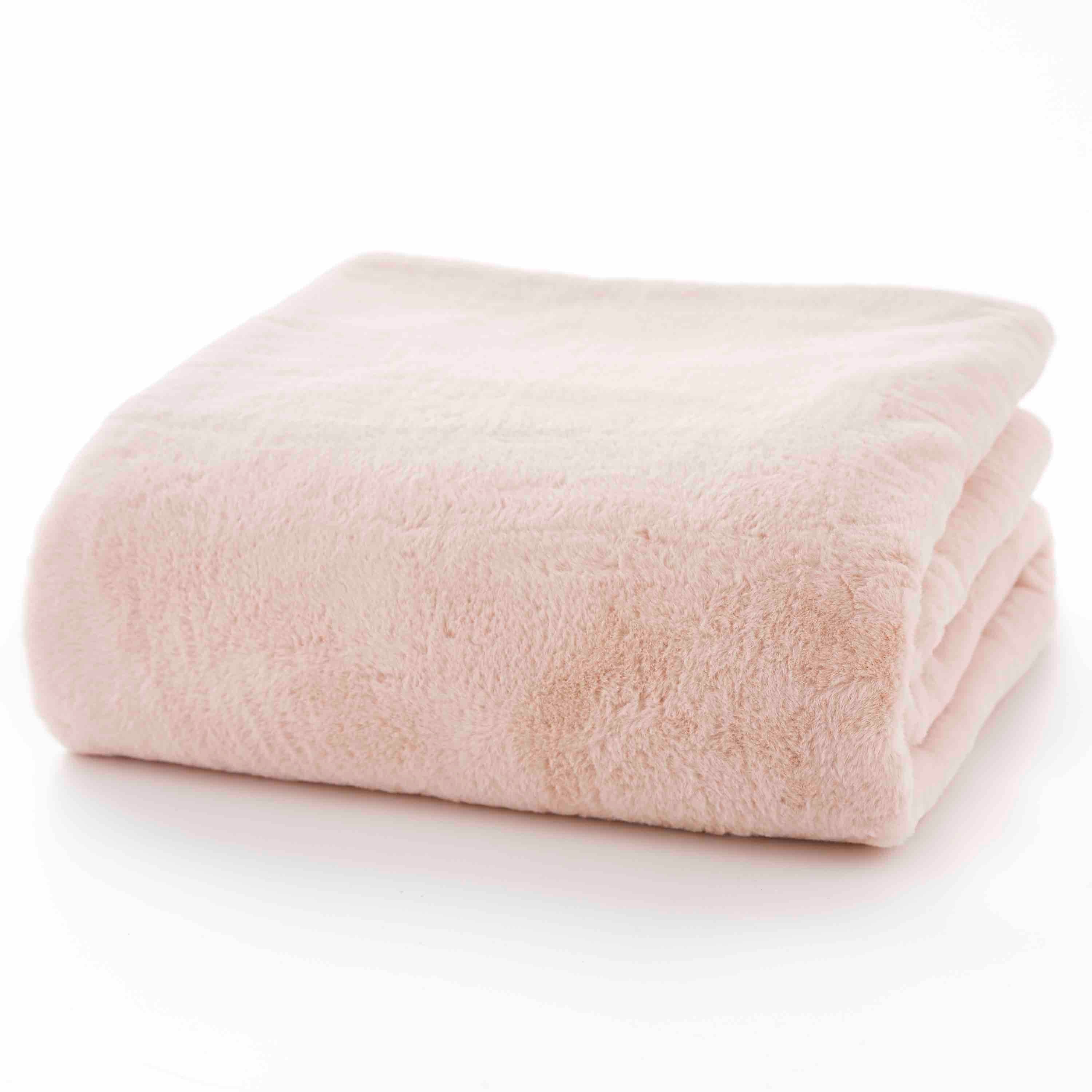 Luxury Aspen Faux Fur Quilted Throw Blanket - Soft Blush Pink Cozy Bedding for Couch, Bed & Winter Decor - Perfect for Home, Office & Gift Giving