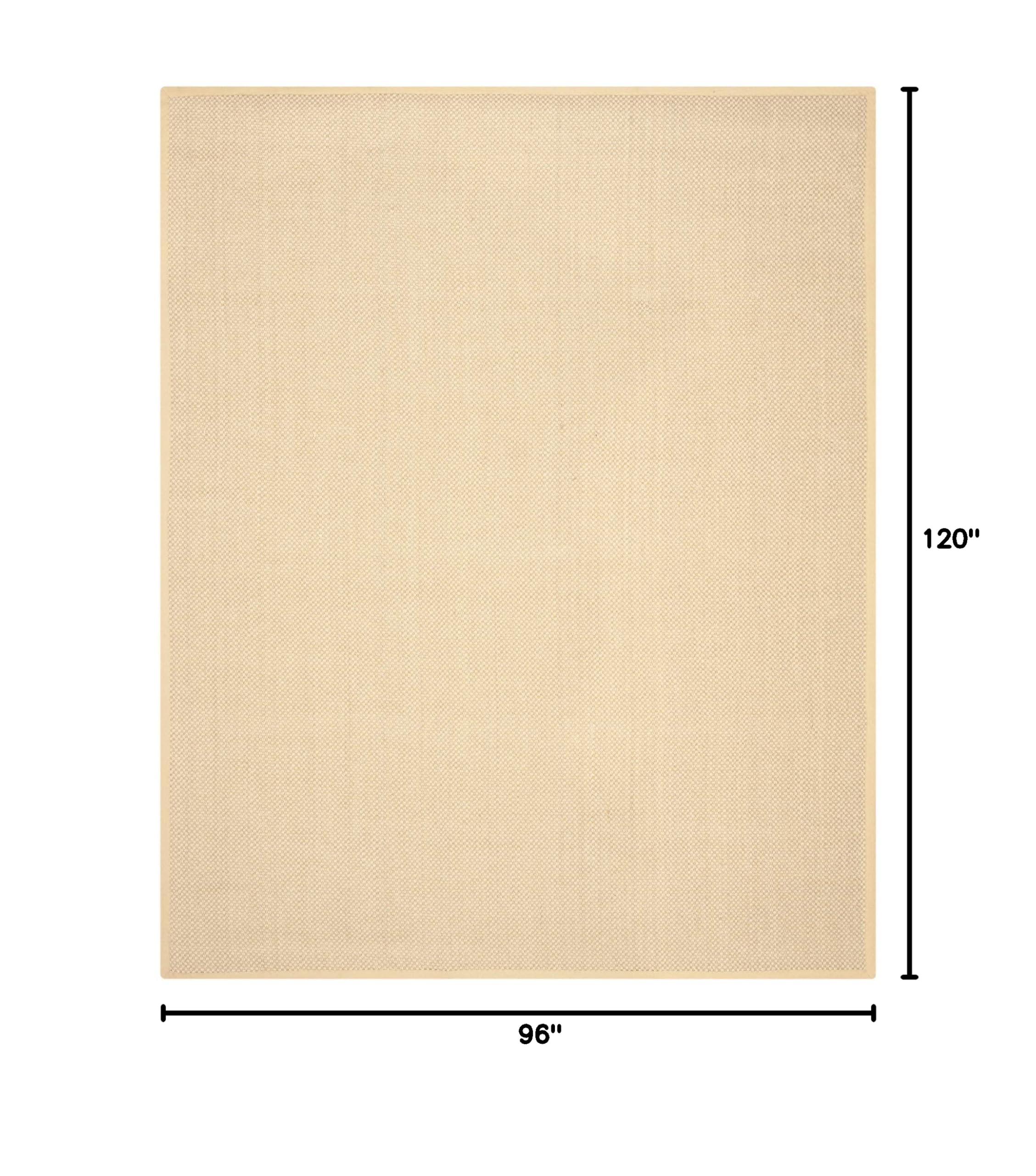 SAFAVIEH Natural Fiber Collection 8' x 10' Area Rug - Maize & Wheat Border Sisal Design | Easy Care & Durable | Perfect for Living Room, Bedroom, High Traffic Areas | Ideal for Home Decor, Office & Entryway (NF443A)