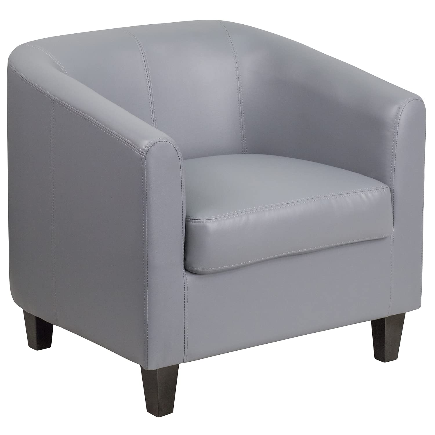 Flash Furniture Katie Gray LeatherSoft Lounge Chair - Comfortable Office & Living Room Recliner for Relaxing, Reading & Watching TV