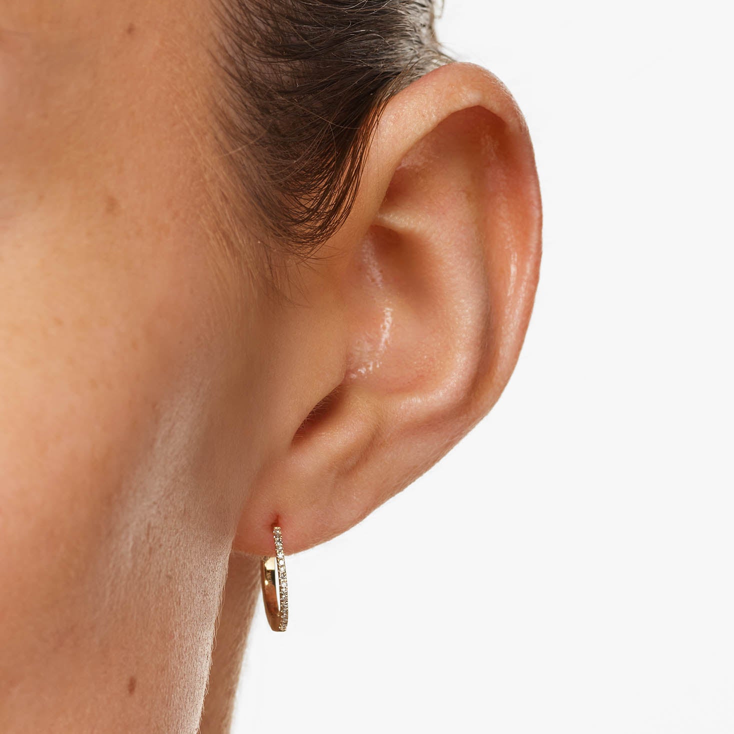 10k Gold Fine Diamond Helix Huggie Single Earring - Elegant Cartilage Hoop for Women, Perfect for Everyday Wear & Special Occasions