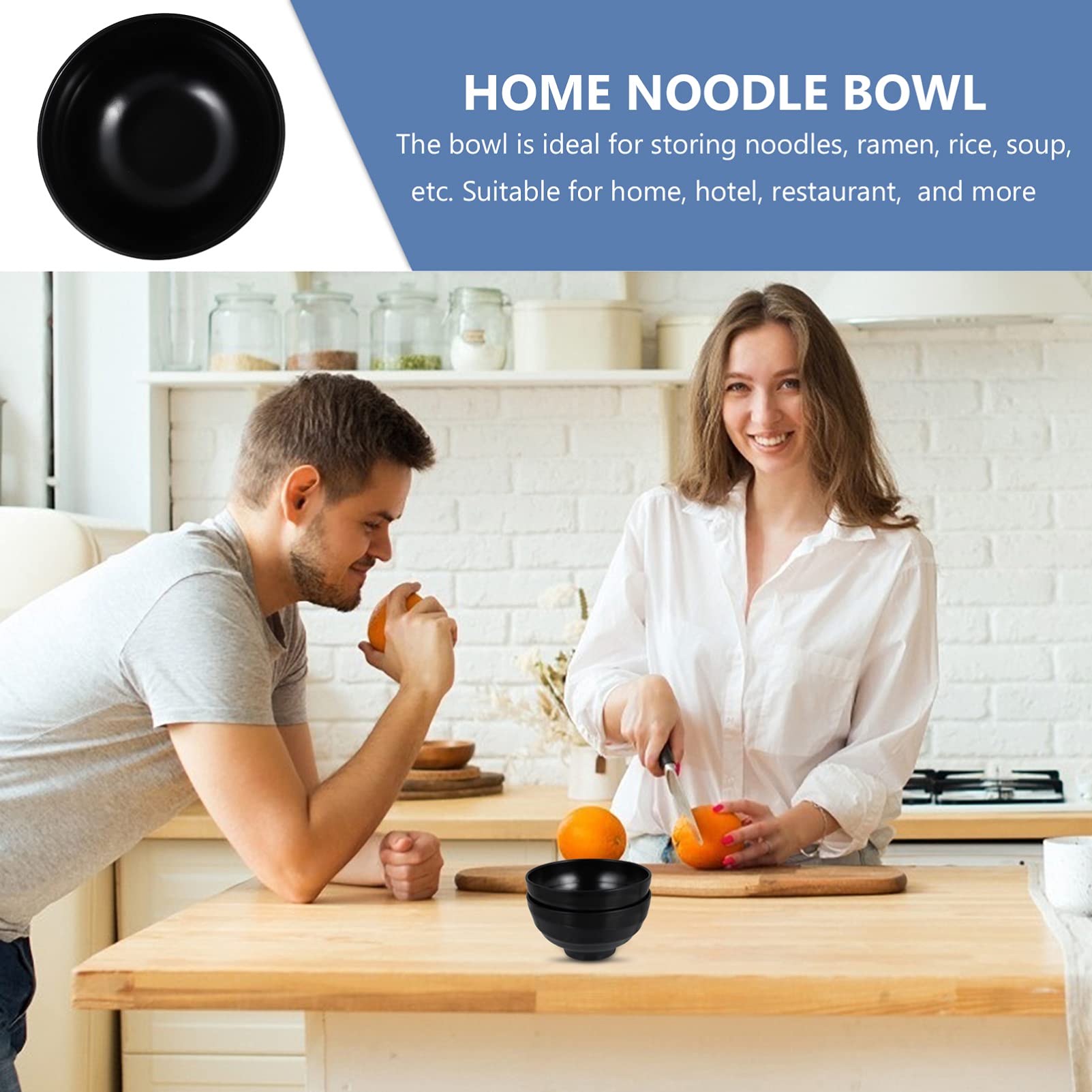 Premium Melamine Noodle Bowl Set - Durable Soup & Ramen Bowl for Home, Restaurant & Camping Use - BPA-Free Food Storage Containers for Asian Cuisine, Cereal & Meal Prep