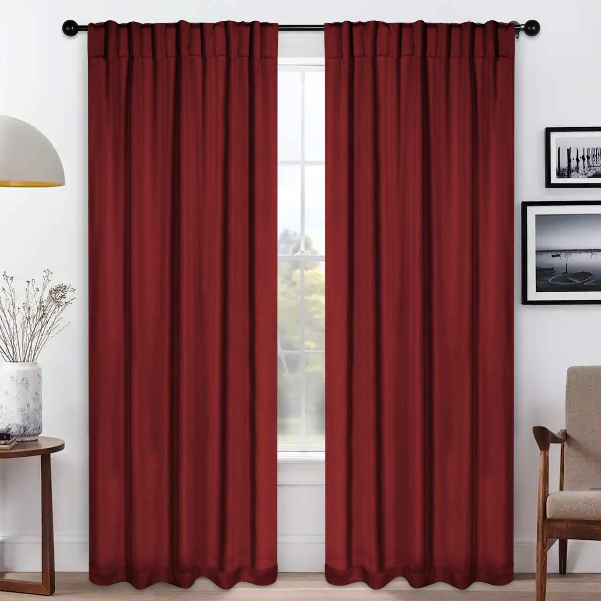Premium Blackout Curtains for Bedroom - Solid Room Darkening Thermal Insulated Drapes with Back Tabs (Set of 2 Panels) - Perfect for Home Theater, Nursery & Light Sleepers