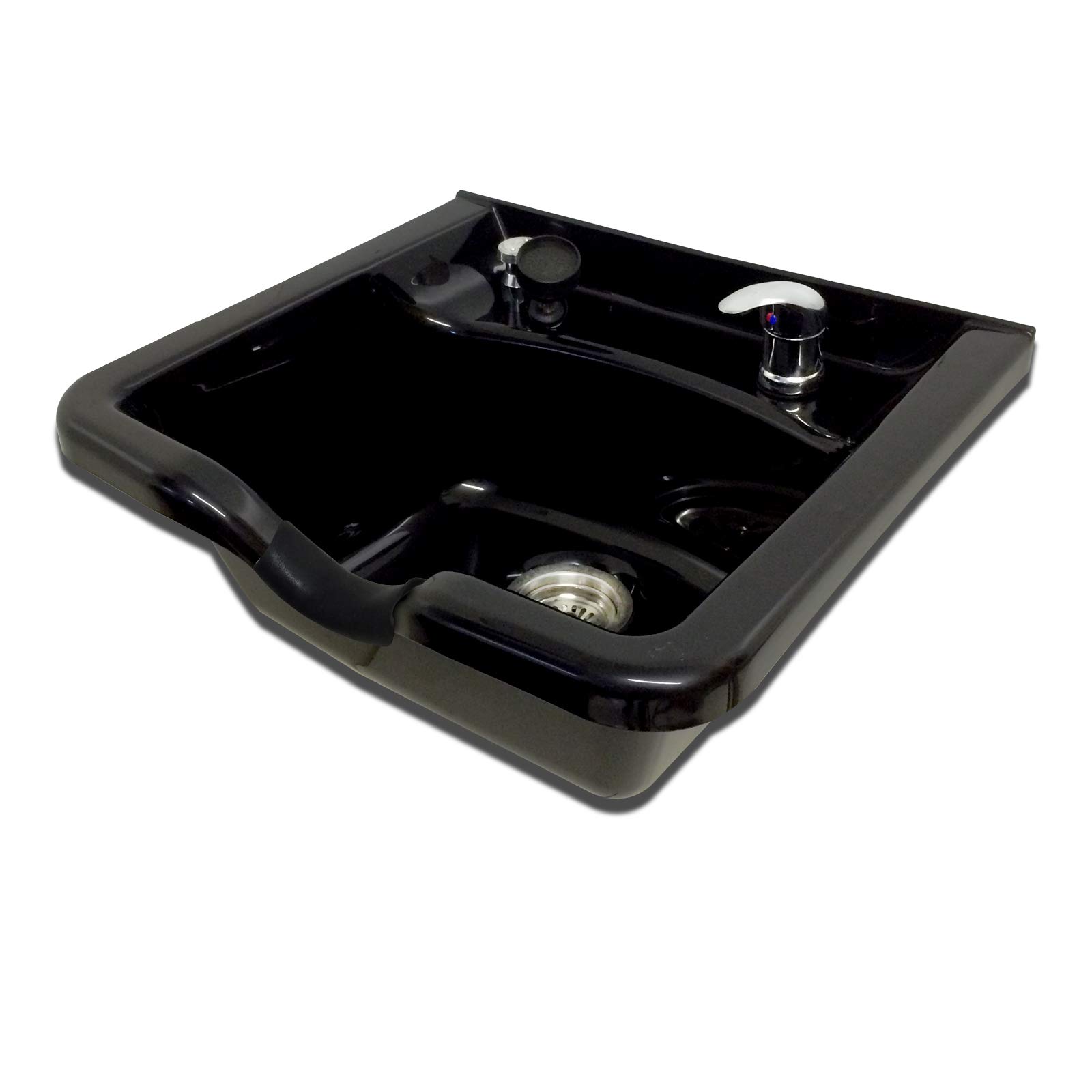 Extra Wide Black ABS Plastic Shampoo Bowl for Salon & Spa - Professional Hair Washing Sink TLC-B22 KSG | Perfect for Hair Salons, Beauty Parlors & Home Use