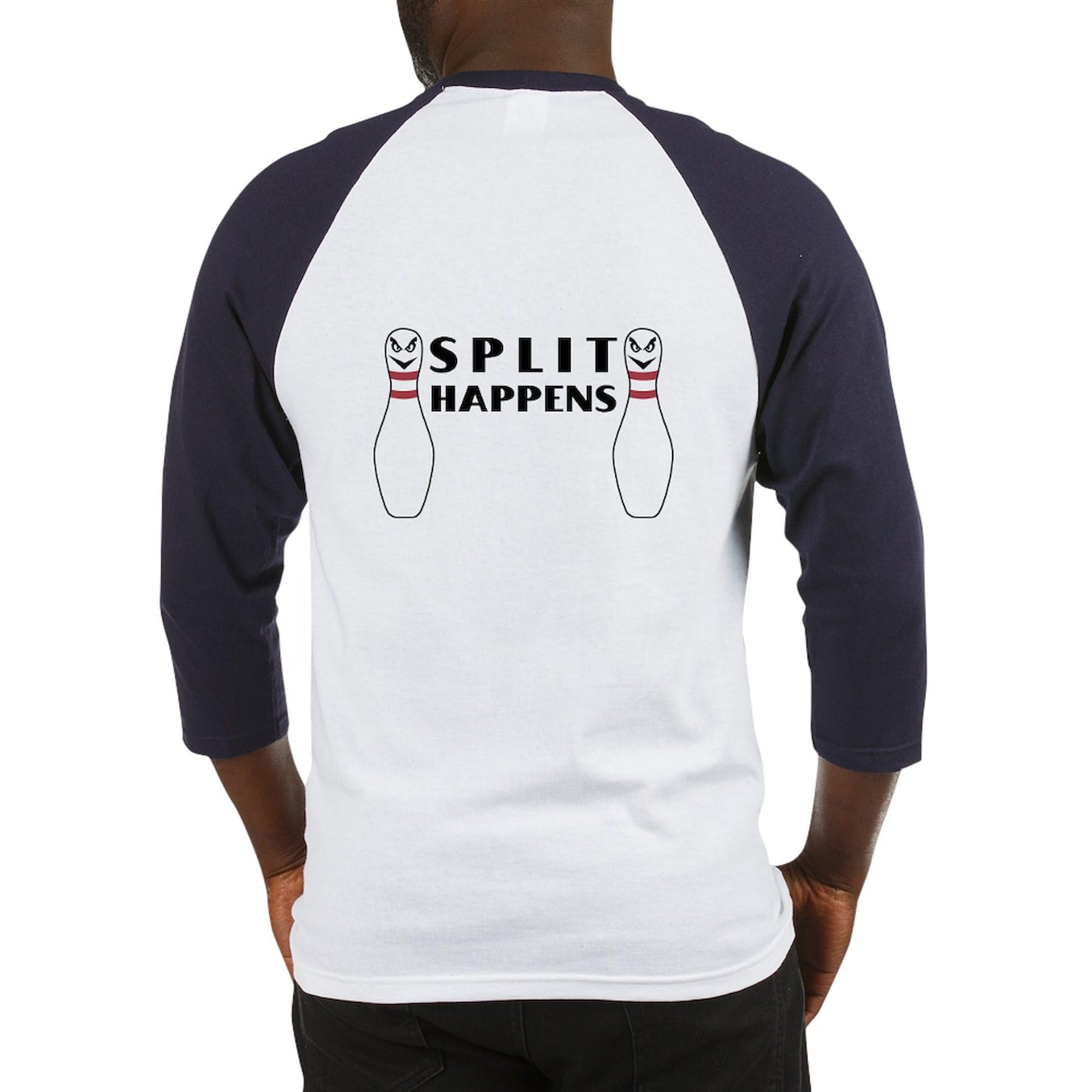 Split Happens Men's Cotton Baseball Jersey - 3/4 Raglan Sleeve Shirt for Baseball Fans & Casual Wear | Perfect for Games, Sports Events & Everyday Outfits