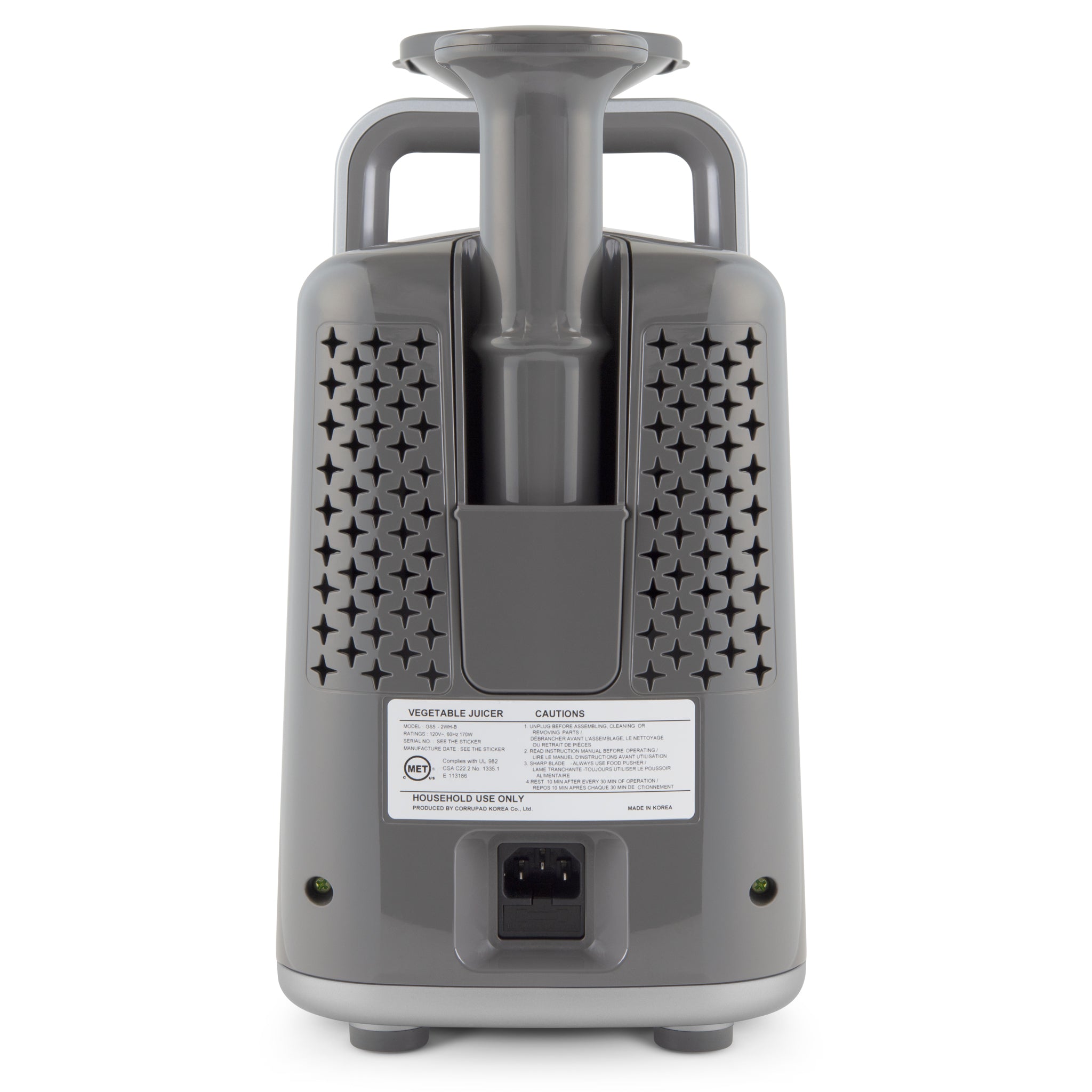 Greenstar® 5 Stainless Steel Twin Gear Masticating Juicer - Cold Press Slow Juicer for Fruits, Vegetables & Leafy Greens - Perfect for Healthy Juicing at Home, Gym or Office