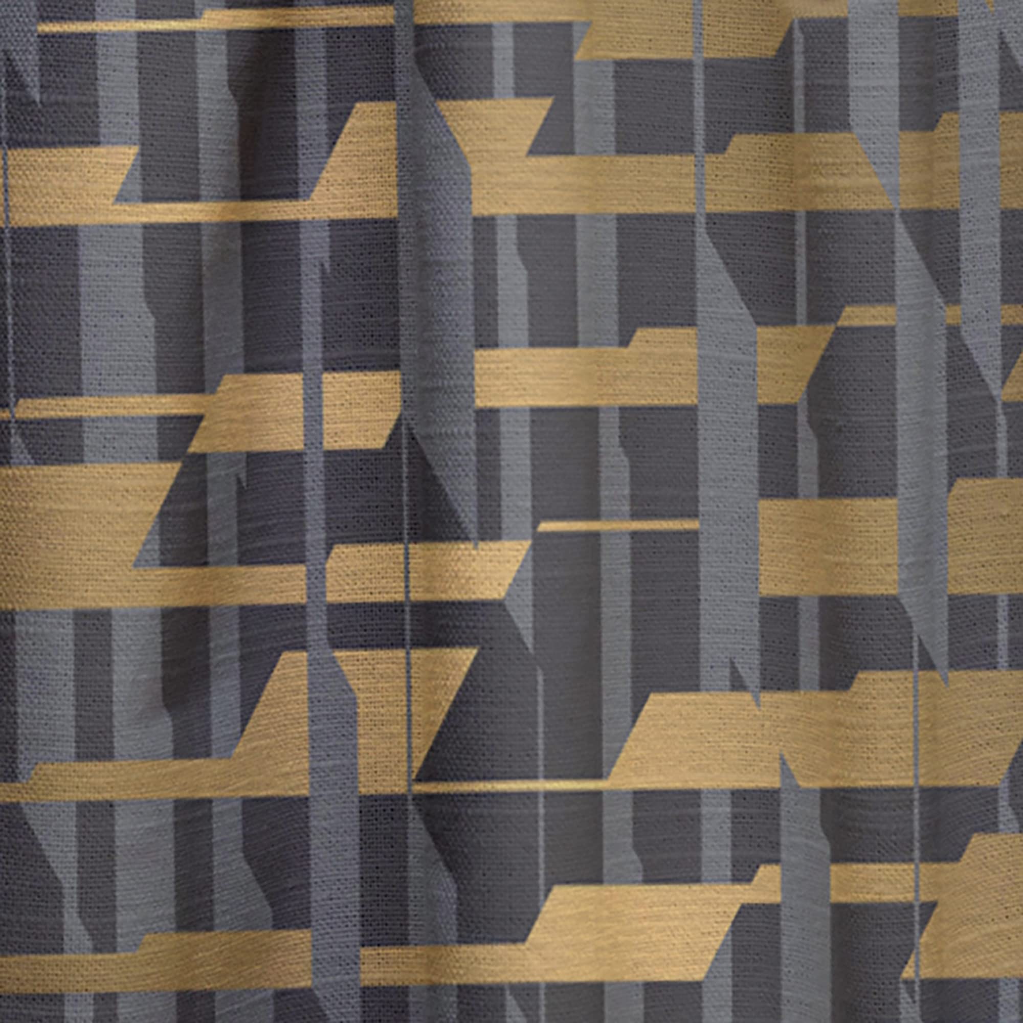 Gold Checkered Pattern Thermal Insulated Curtains - Single Panel 52x120 - Elegant Window Drapes for Bedroom & Living Room - Perfect for Home Decor, Light Blocking & Energy Saving