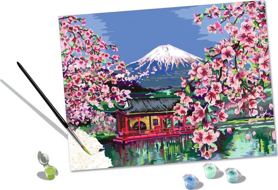 CreArt Japanese Cherry Blossom Wall Art - Handmade Canvas Painting for Home Decor, Office & Living Room - Perfect Gift for Housewarming, Wedding & Birthday
