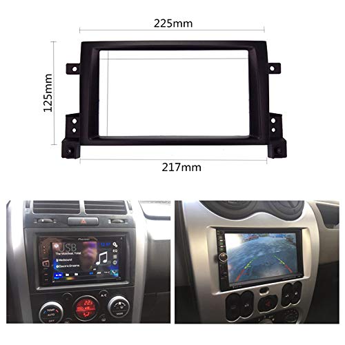 2005-2017 Suzuki Grand Vitara 2 Din Car Stereo Dash Kit - Black Radio Installation Panel Frame for DVD/CD Player Upgrade | Perfect for Aftermarket Head Unit Replacement & Car Audio System Refit