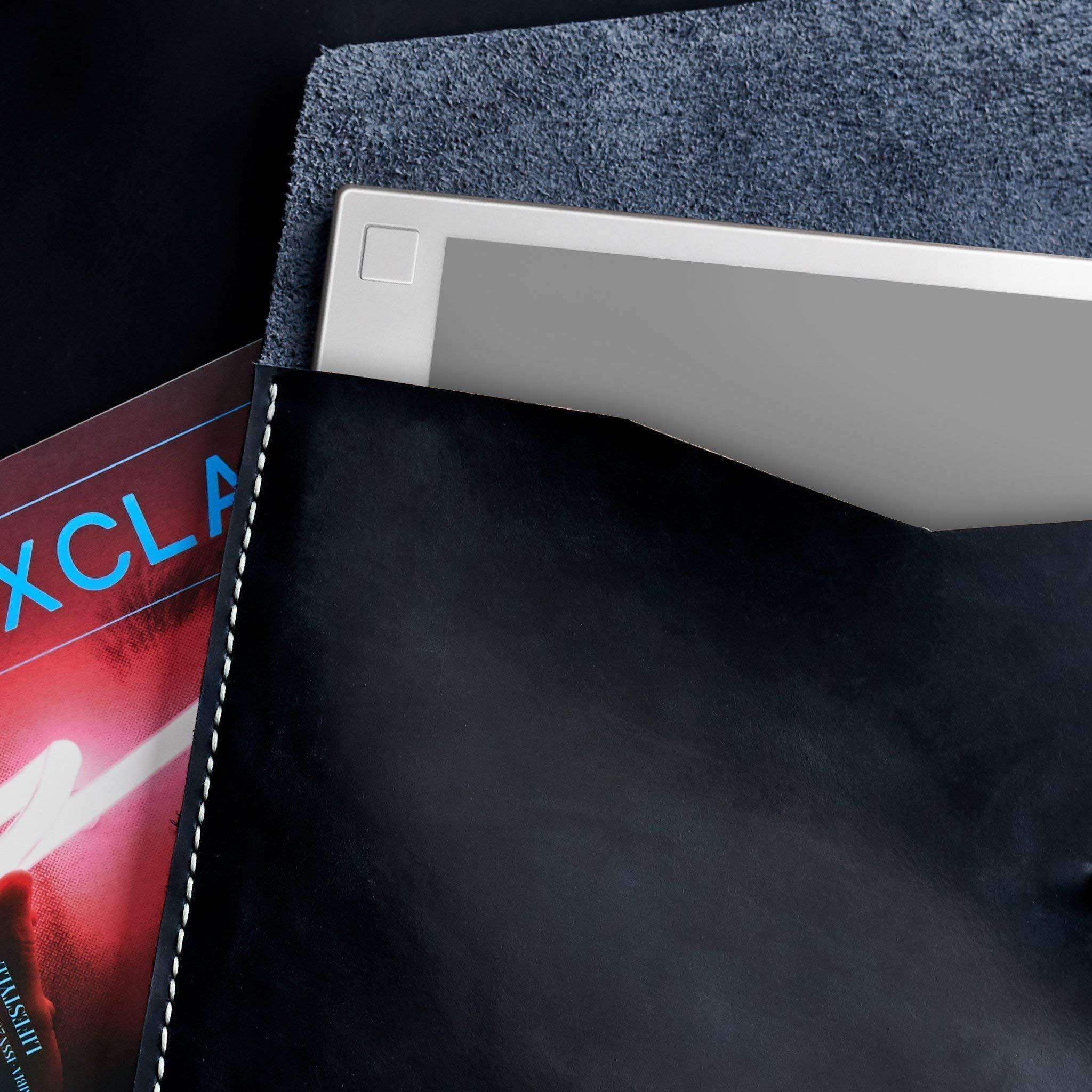 Premium reMarkable 2 Tablet Case - Blue Genuine Leather E-Reader Folio Cover with Marker Holder | Handmade Protective Sleeve for Digital Paper | Perfect Gift for Men | Office, Travel & Note-Taking Essential