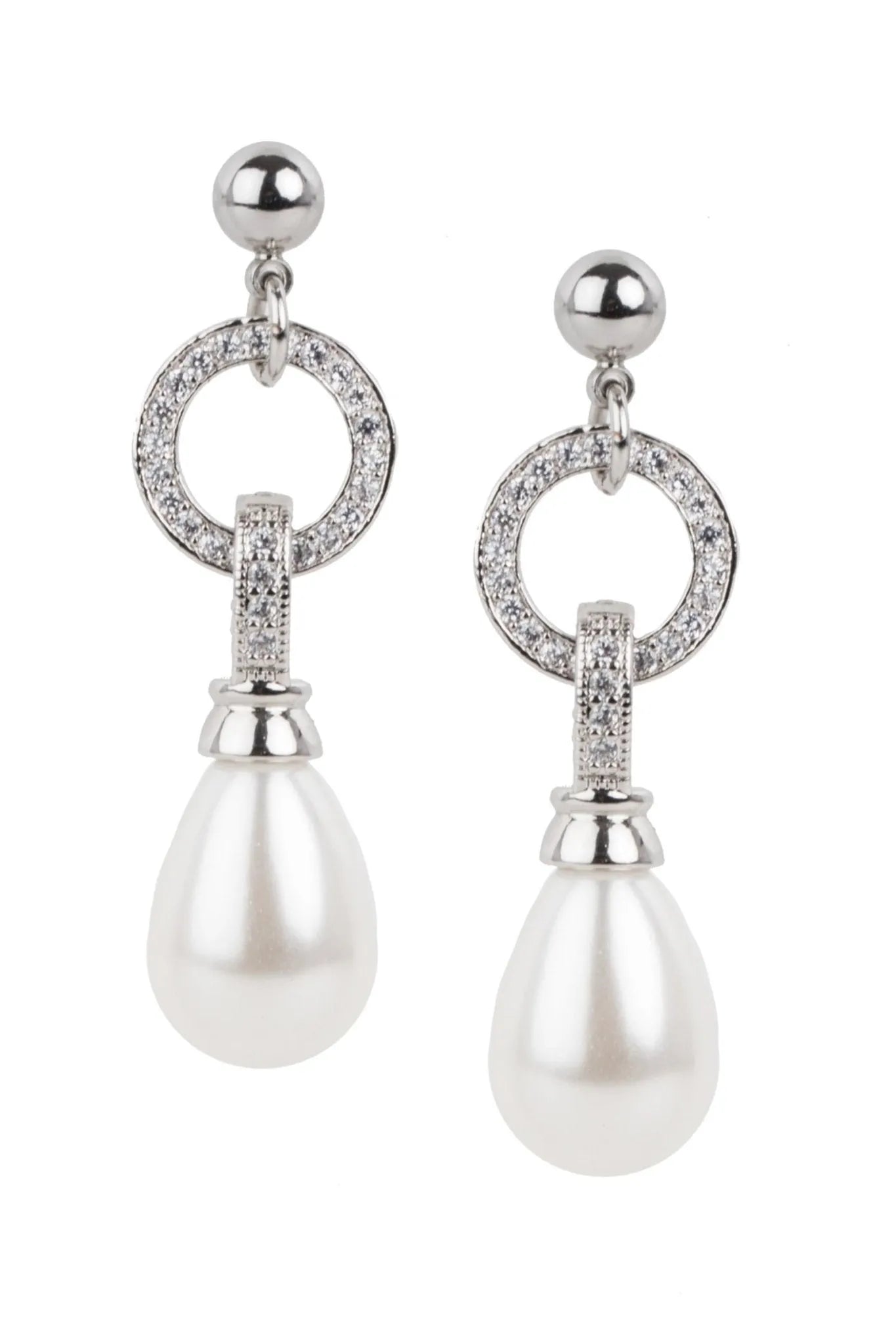 Elegant Crystal Hoop Pearl Dangle Earrings for Women - Fashion Jewelry Gift for Party, Wedding & Special Occasions