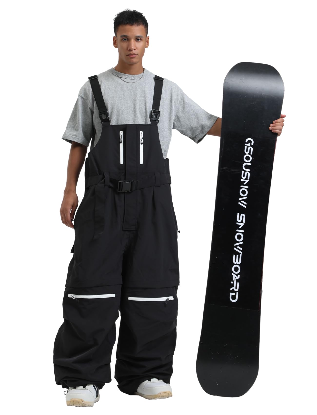 GSOU SNOW Women's Waterproof Insulated Ski Pants - Baggy Snowboard Bib Overalls for Cold Weather - Perfect for Skiing, Snowboarding & Winter Outdoor Activities