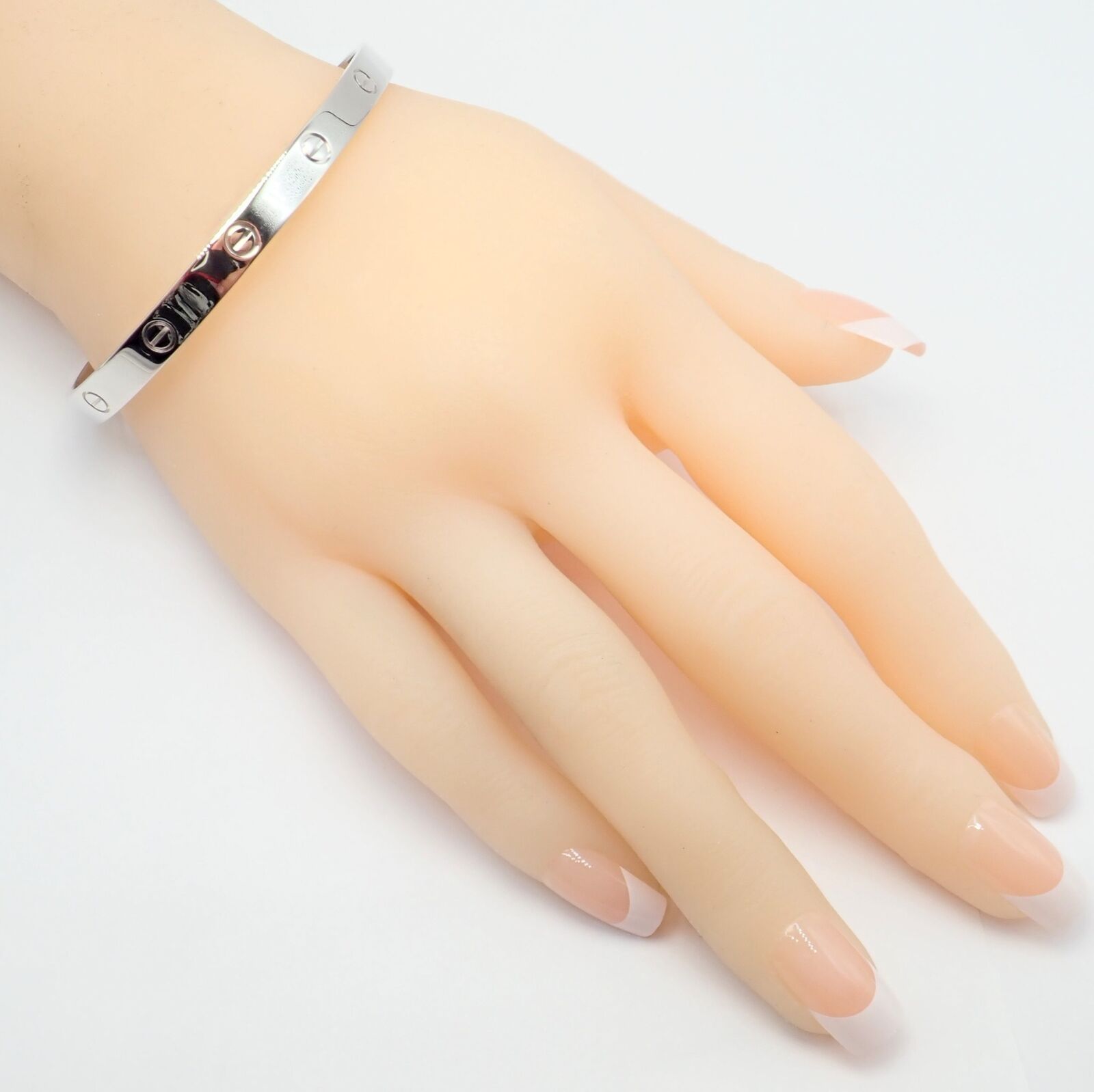 Authentic Cartier 18K White Gold Love Cuff Open Bracelet Size 21 with Certificate - Luxury Jewelry Gift for Women, Anniversary & Special Occasions