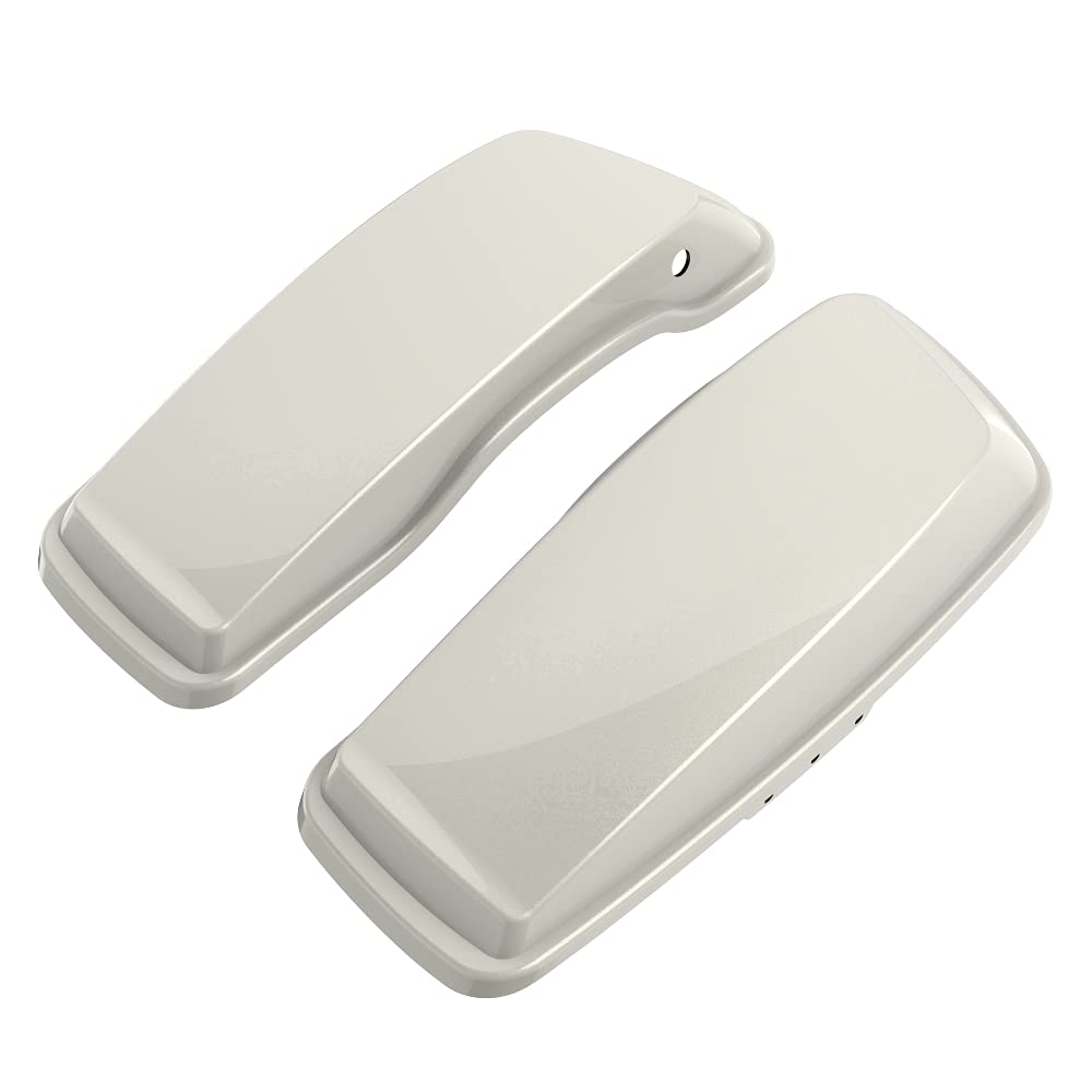 Moto Onfire Bonneville Salt Pearl Saddlebag Lids for Harley Touring Street Glide & Road Glide Special (2014-2020) - Premium Motorcycle Accessories for Long-Distance Rides & Custom Bike Upgrades
