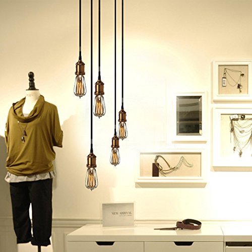 Vintage Industrial Adjustable 5-Light Edison Bulb Pendant Lamp - 20