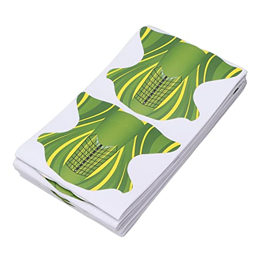 100pcs Professional Nail Extension Form Guide Stickers - Portable Nail Art Accessories for Home Salon, DIY Manicure & Nail Art (Green) | Perfect for Acrylic Nails, Gel Extensions & Nail Art Designs