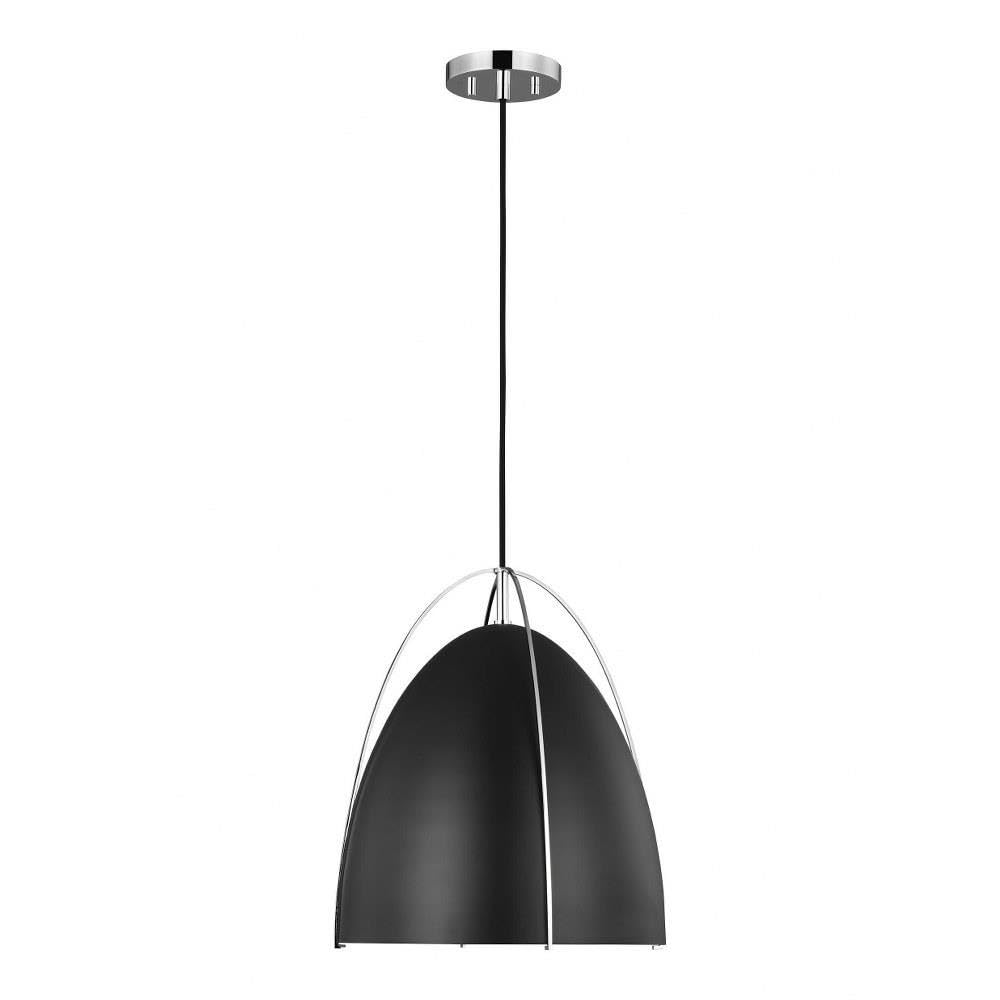 SEA Gull 6551701-05 Modern One Light Pendant - Sleek Hanging Light Fixture for Kitchen Island, Dining Room & Bedroom Lighting
