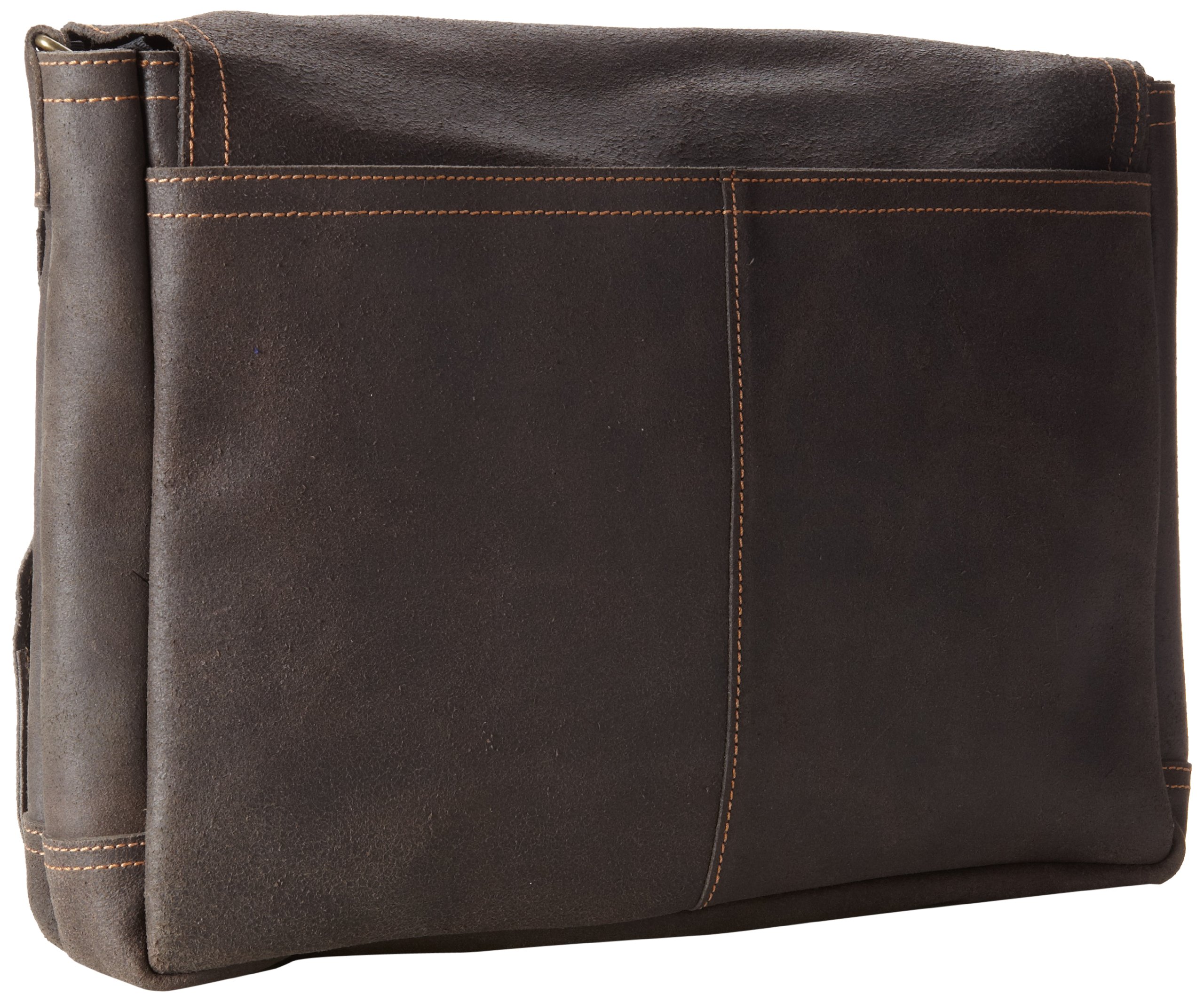 David King & Co. Genuine Leather Distressed Full Flap Laptop Messenger Bag in Cafe Brown - Stylish & Durable Work Bag for Business Professionals & College Students