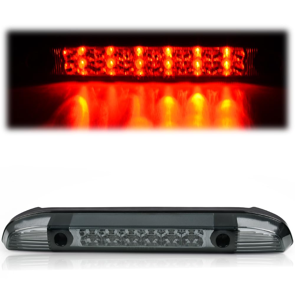 CHEDA Smoked Lens LED 3D Brake Light Bar - Compatible with 2001-2004 Nissan Frontier Pickup Truck, Clear Housing Cargo Lamp | Enhanced Visibility & Safety for Night Driving & Off-Road Adventures