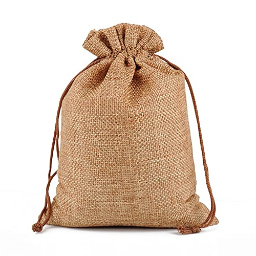 10Pcs Natural Jute Drawstring Bags - Eco-Friendly Burlap Storage & Gift Bags for Jewelry, DIY Crafts, Wedding Favors, Party Decor - Perfect for Christmas, Halloween, Graduation & Special Occasions - Home Organization & Event Gift Packaging Solution