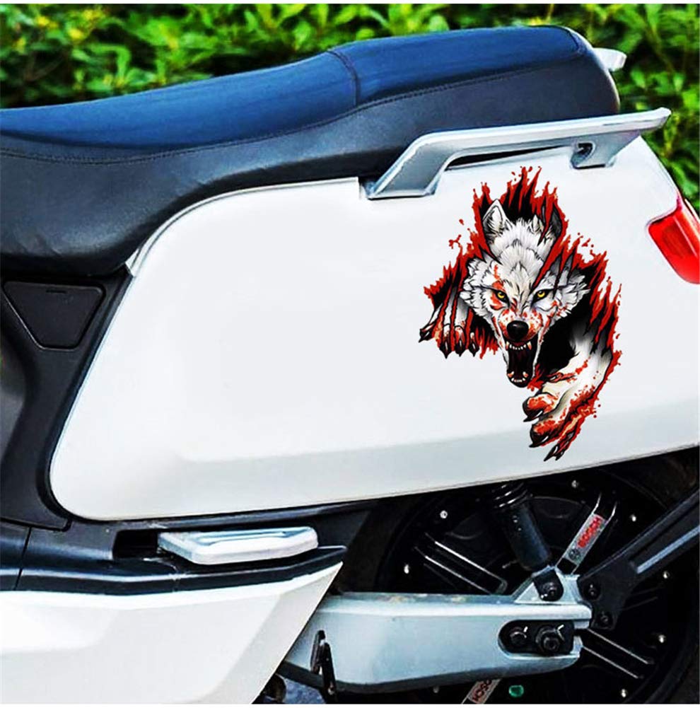 3D Angry Wolf Head Car Stickers - Creative & Funny PVC Decals for Cars, Trucks, Laptops - Universal Automotive Accessories for Personalizing Your Vehicle (Great for Car Enthusiasts & Gift Giving)