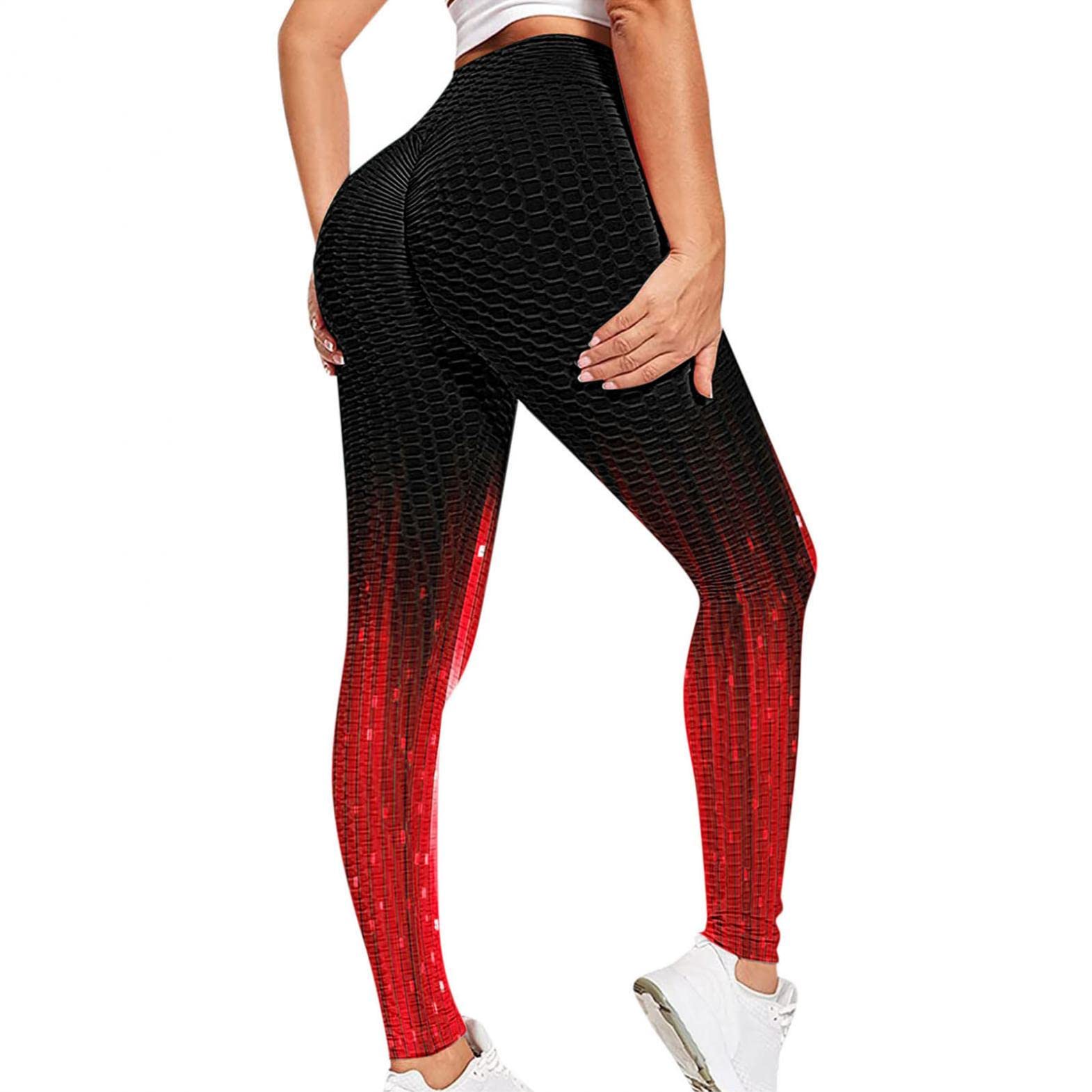 High Waisted Tummy Control Yoga Leggings for Women - Butt Lifting Workout Pants, Black Compression Fitness Pants for Running, Gym & Lounge Wear