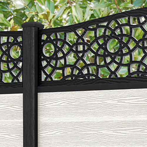 Classic Amber Curved Top Fence Panel - Light Stone Composite Fencing with Durable Posts | Perfect for Backyard Privacy, Garden Borders & Pool Safety