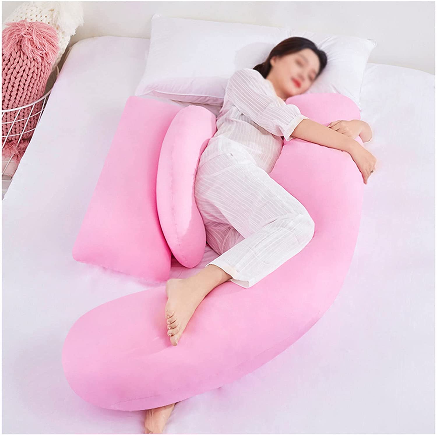 **Ergonomic U-Shaped Maternity Pillow – Full Body Support, 3D Lumbar Relief, High Elasticity & Machine Washable – Prevents Leg Edema & Back Pain – Perfect for Pregnancy Sleep & Nursing Comfort**    *(Use Cases: Ideal for expecting mothers seeking better sleep, nursing support, and relief from back pain or swelling during pregnancy.)*