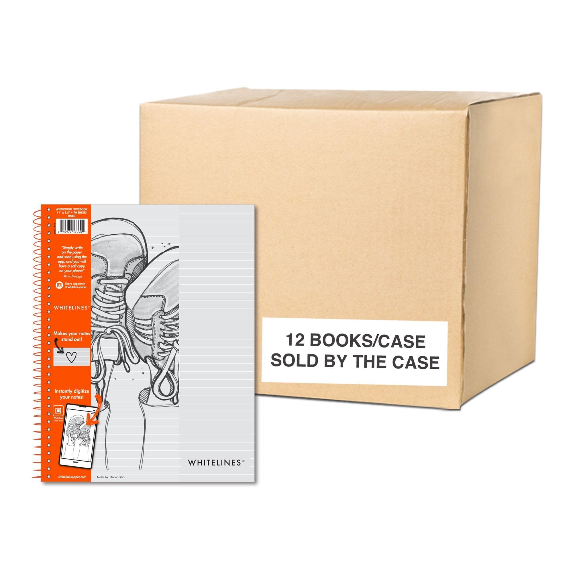 Whitelines Spiral Bound Notebook - 70 Sheets, 11