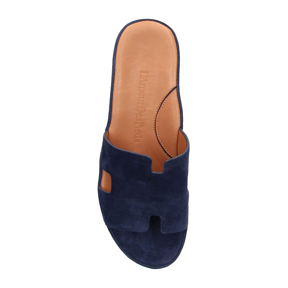 Catiana Slip-On Sandals for Kids - Navy Blue Suede | Comfortable Casual Shoes for Boys & Girls | Perfect for Beach, Pool, and Summer Outings