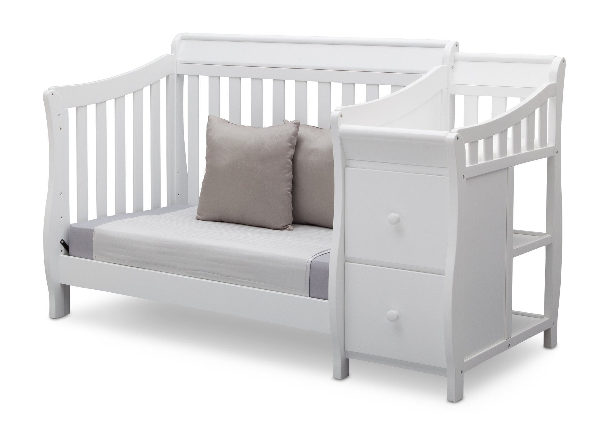 Bridgeport 3-in-1 Convertible Baby Crib with Changing Table - Nursery Furniture Set for Newborns & Toddlers - Perfect for Small Spaces & Modern Nurseries