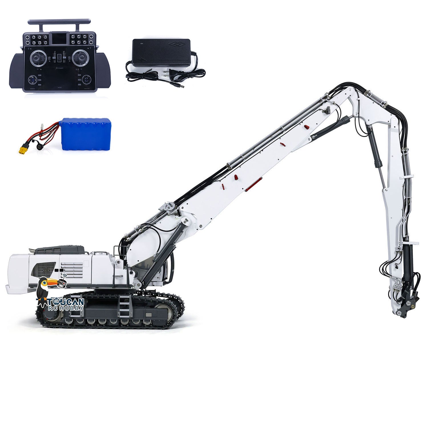 1/14 Scale K970 300 Hydraulic RC Excavator - Remote Control Demolition Machine with Realistic Paint & Pre-Assembled Model for Construction Enthusiasts | Perfect for Outdoor Play, Construction Simulation & Collector's Display