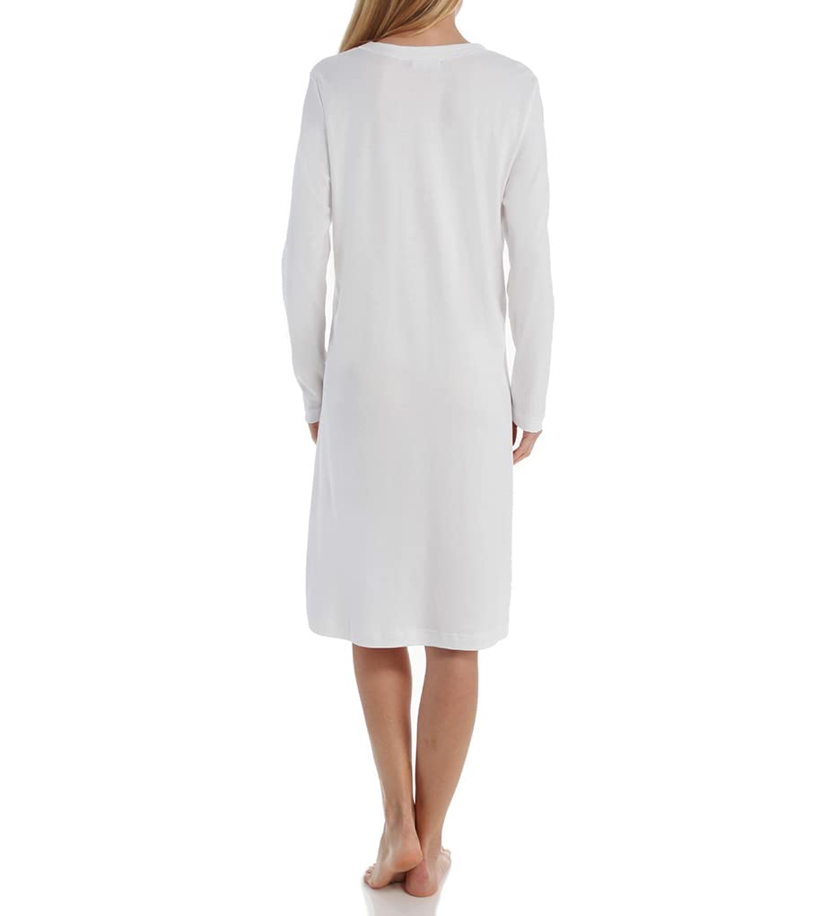 Women's Long Sleeve Button Front Knit Gown - Soft Comfortable Loungewear for Home, Sleep & Relaxation | 377660 Butterknits Style