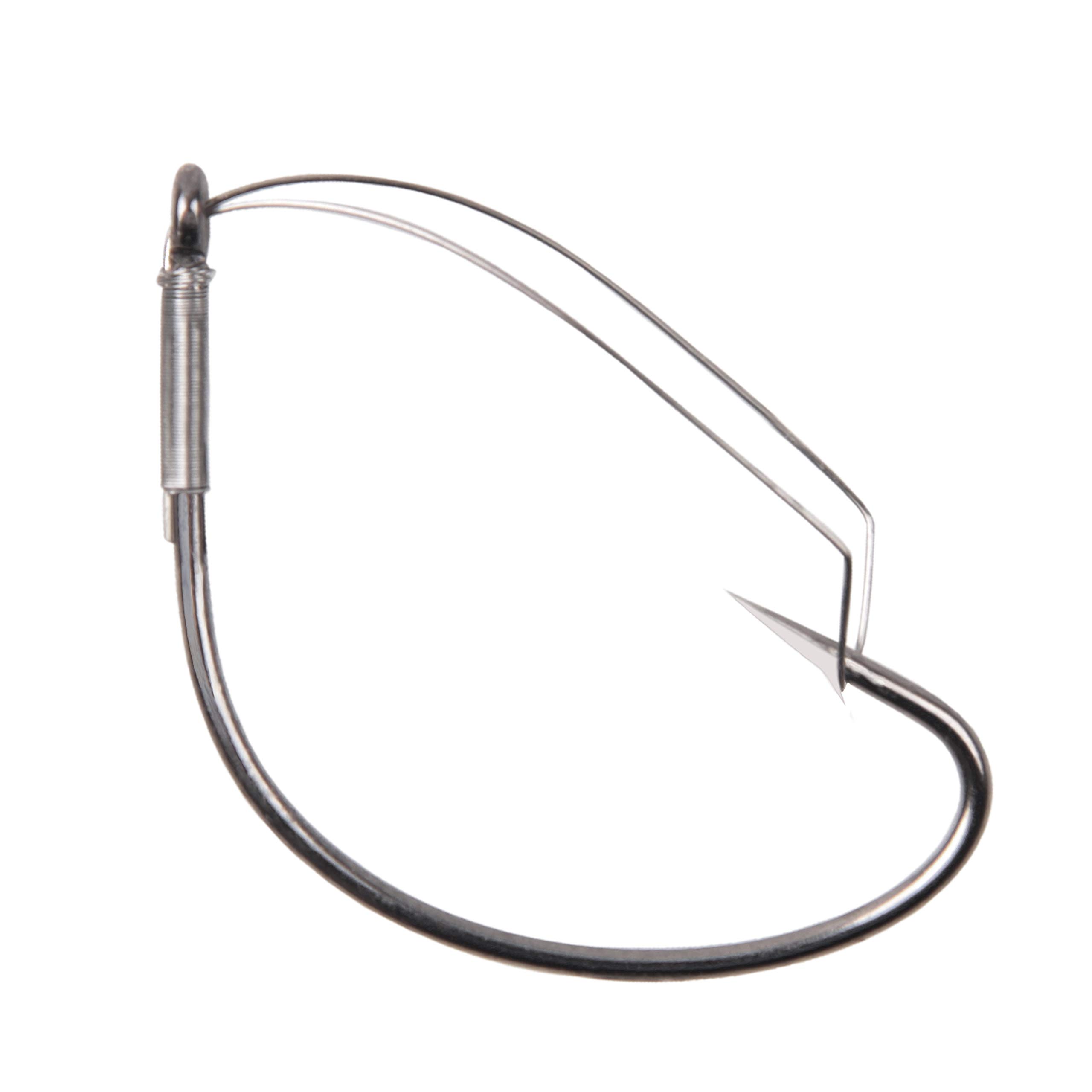 Wacky Rig Hooks Weedless - 25/50pcs Stainless Steel Wide Gap Bass Fishing Hooks with Weed Guard for Soft Stick Worm Baits - Perfect for Bass Fishing in Weedy Lakes and Ponds