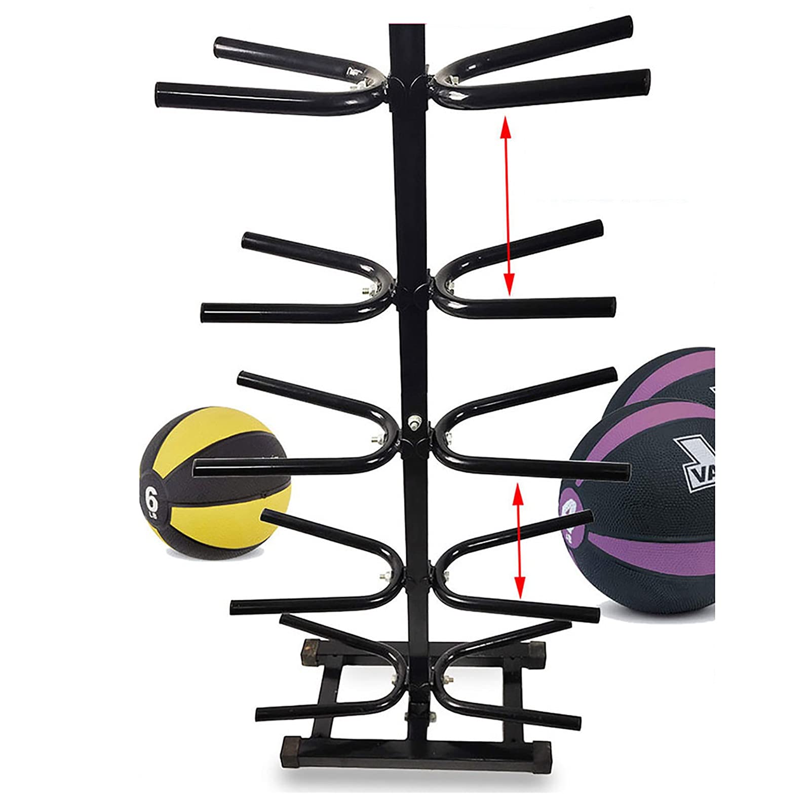 Heavy-Duty Multi-Layer Sports Equipment Storage Rack - Large Capacity Wall Mounted Organizer for Basketball, Football & Accessories | Sturdy Base Design | Perfect for Garage, Playroom & Sports Club Organization (Size A)