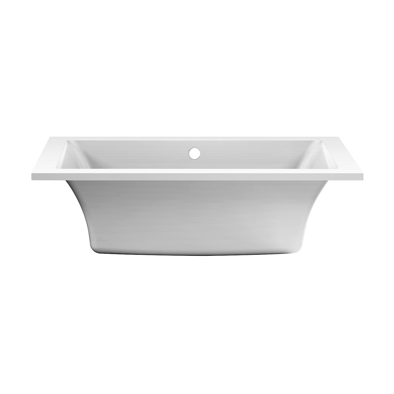 Aqua Eden 59-Inch Acrylic Rectangular Drop-In Bathtub with Reversible Drain - Glossy White - Perfect for Modern Bathroom Renovations and Spa-Like Relaxation