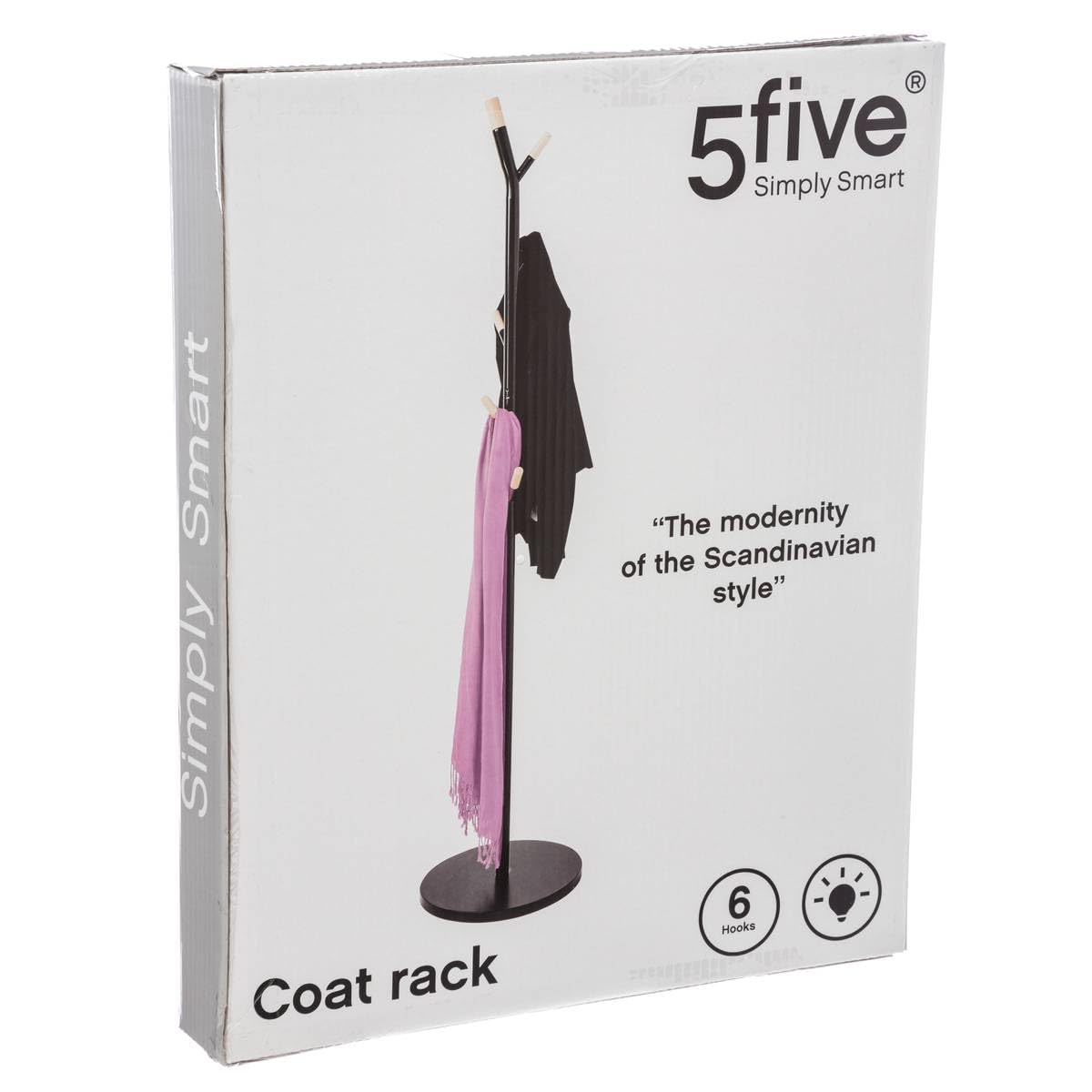 6-Hook Black Metal Coat Rack - Heavy Duty Wall Mounted Hanger for Jackets, Hats & Bags | Perfect for Entryway, Bedroom & Closet Organization