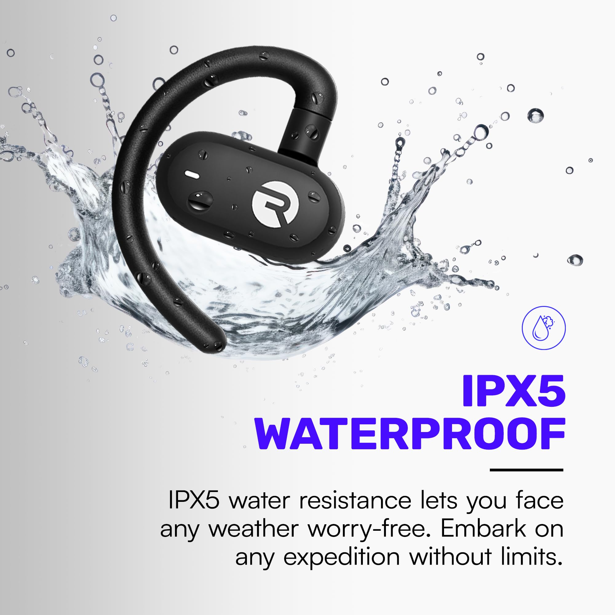 Raycon Open Earbuds - True Wireless Bluetooth Headphones with Hook Design, IPX5 Water Resistant, 40H Battery Life for Running, Cycling & Outdoor Sports (Blue)