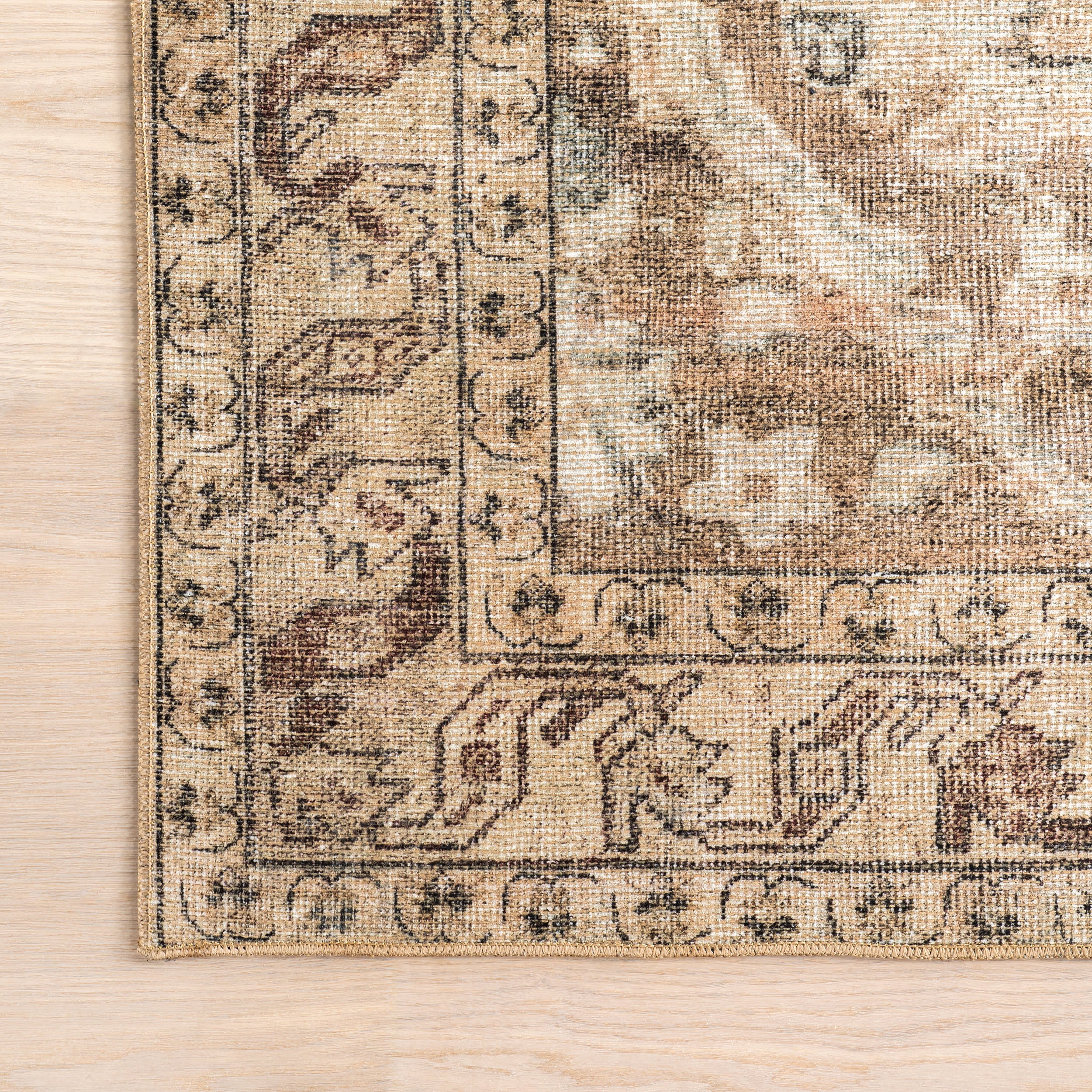 Bay Head Antiqued Jute Blend Rug - Natural Beige Bohemian Style Area Rug for Living Room, Bedroom & Home Decor