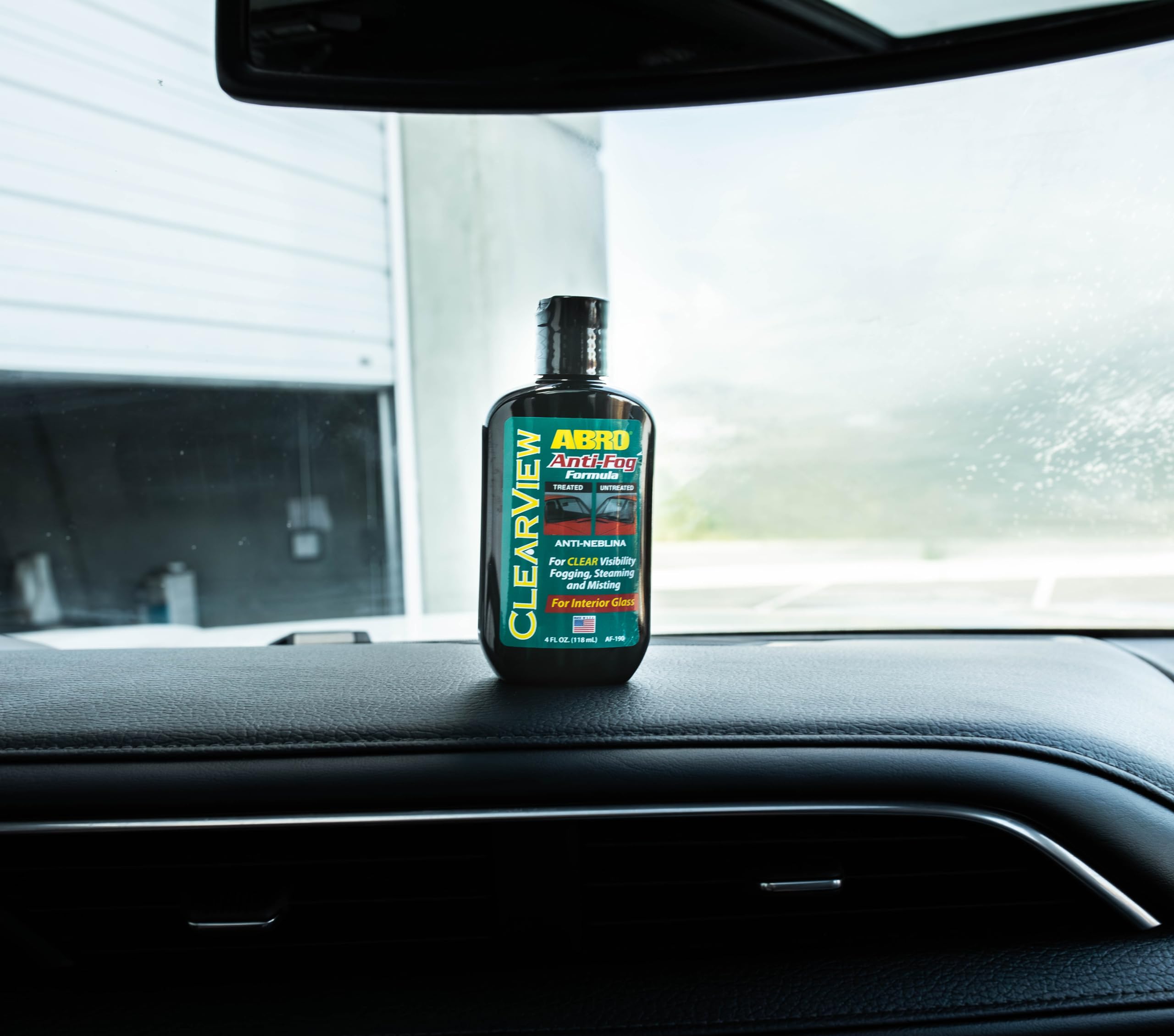 ABRO Clearview Anti-Fog Solution - 4 fl oz Defogger for Windows, Glass, Mirrors & Plastics | Home & Automotive Use | Prevents Fog on Bathroom Mirrors, Car Windows & Safety Goggles