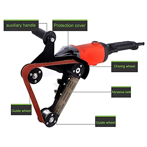 Angle Grinder Belt Sander Attachment Adapter - M10 Cast Iron Sanding Support Tool for Pipe & Tube Polishing | DIY Woodworking & Metalworking Projects