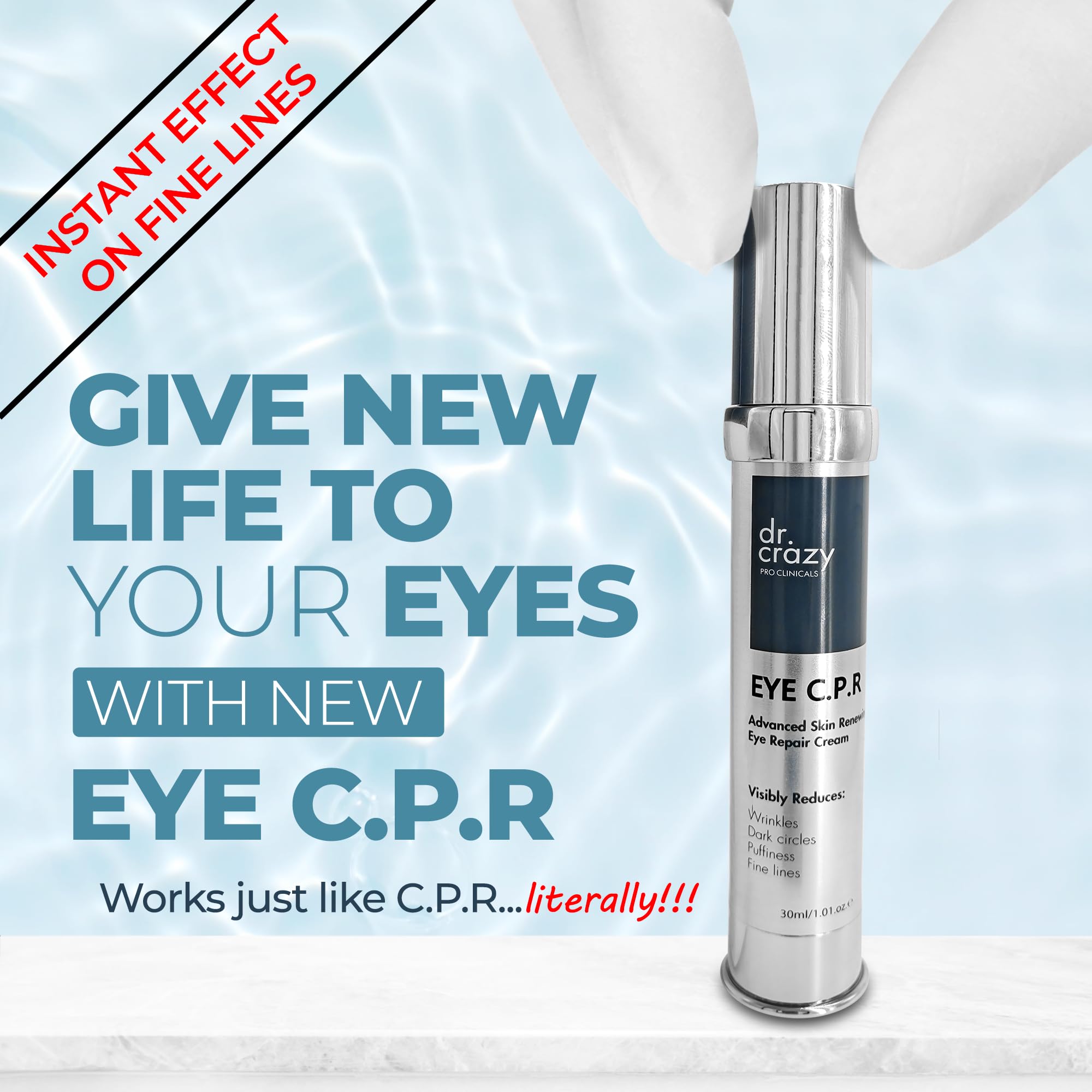 Dr Crazy CPR Repair Eye Cream - Anti-Puffiness & Dark Circle Treatment for Women | Under Eye Bags Cream | 30ml | Perfect for Night Routine & Travel Skincare