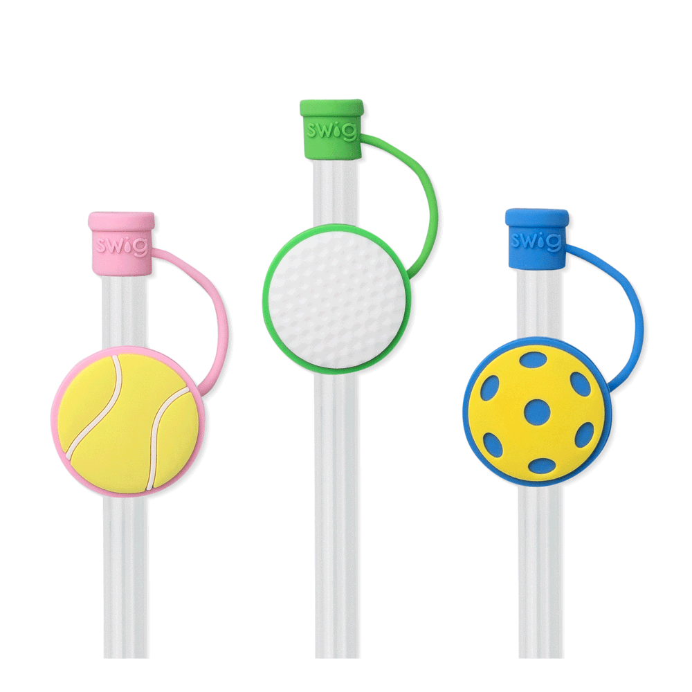 Sports Straw Topper Set - 6 Pack Reusable Silicone Straw Covers for Water Bottles & Tumblers - Perfect for Gym, Hiking, Travel & Outdoor Activities