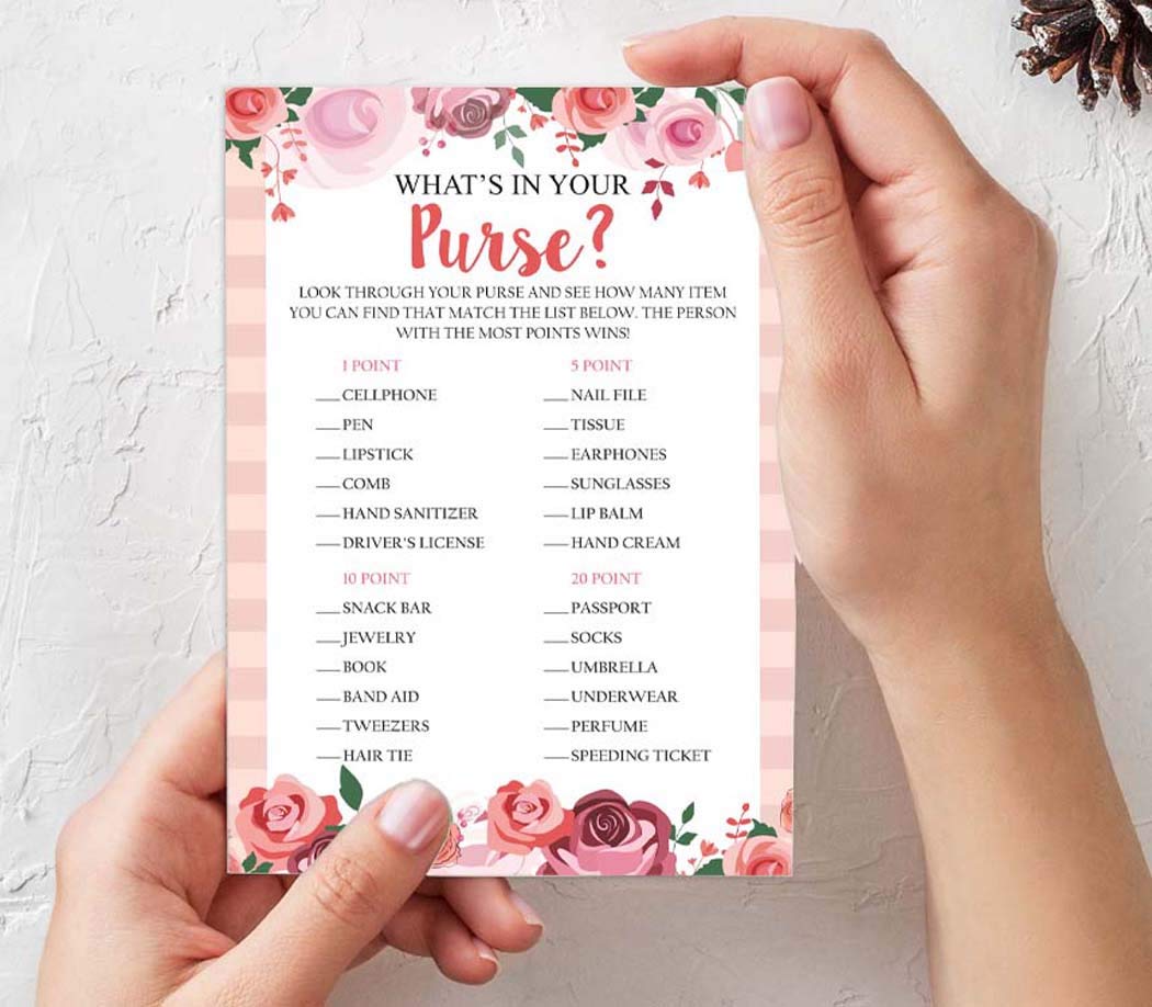 Bachelorette Party Games Set - 4 Fun Bridal Shower Games (50 Sheets Each) Floral Design for Wedding Celebrations & Girls Night Out