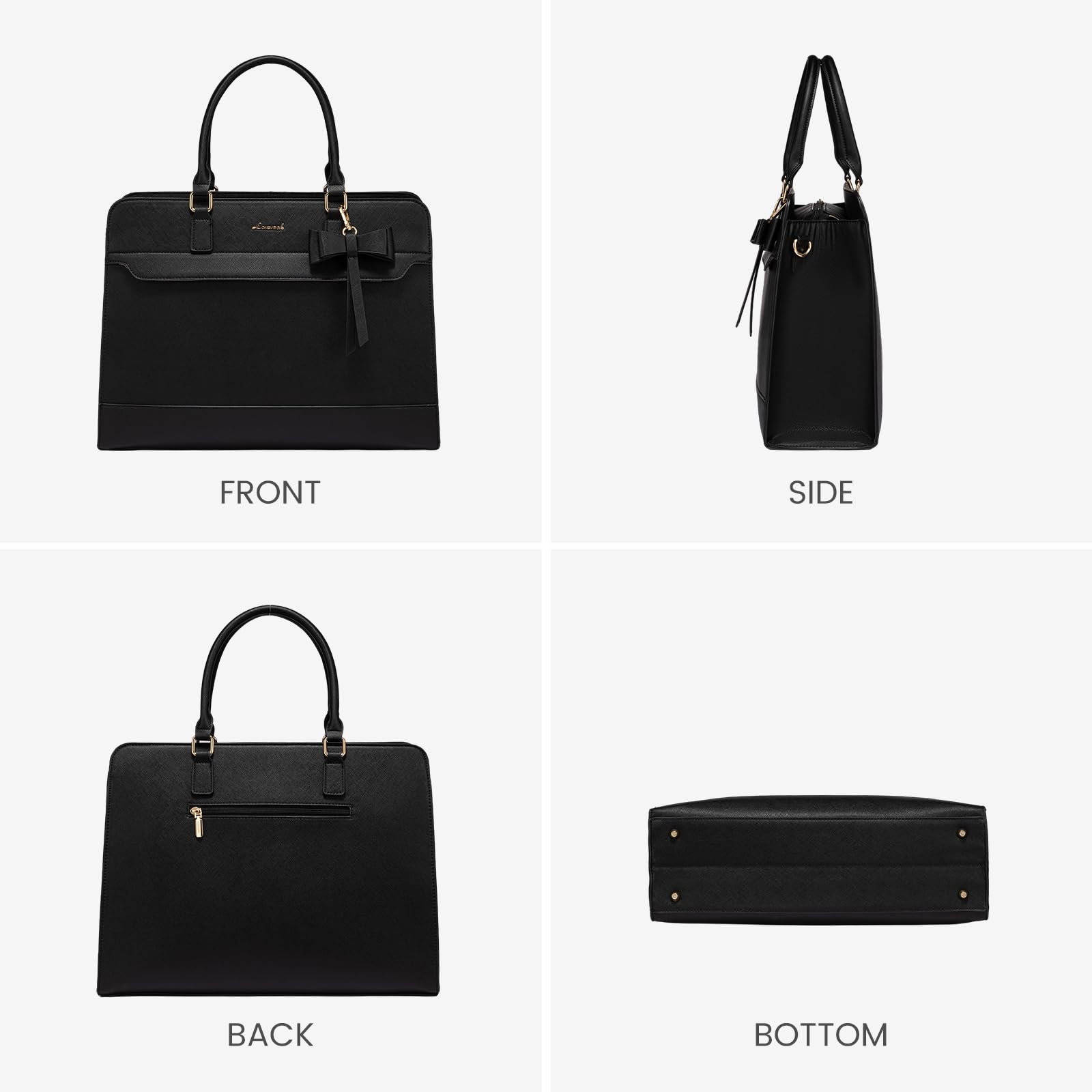 LOVEVOOK Leather Laptop Tote Bag for Women - Waterproof Work Bag, Business Briefcase & Teacher Bag with Large Capacity - Perfect for Office, Commuting & Professional Gifts for Women