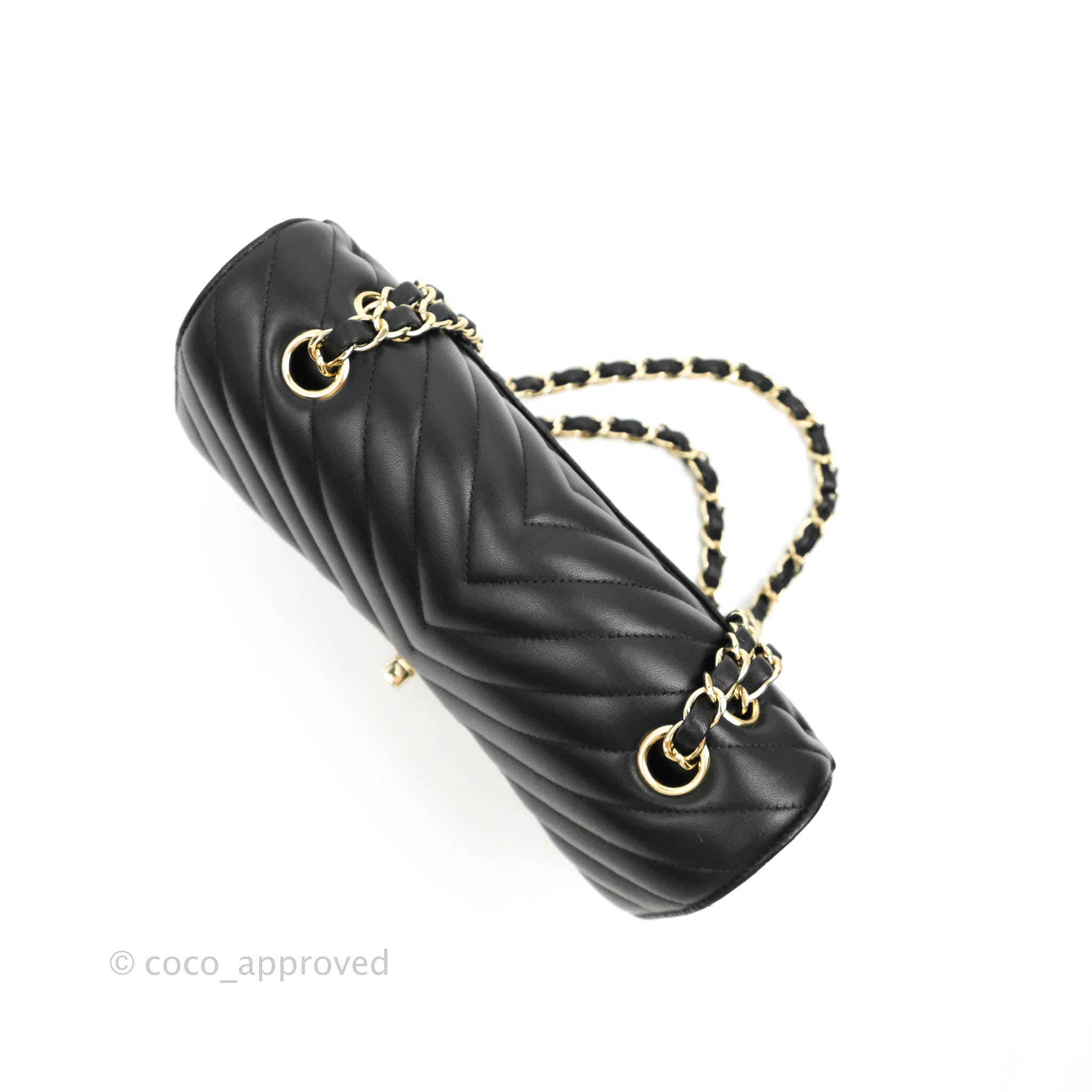 Chanel Classic Chevron Small Double Flap Bag in Black Lambskin with Gold Hardware - Luxury Crossbody Purse for Women, Perfect for Date Night & Evening Events
