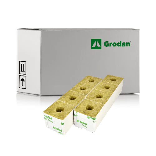 Grodan 4 Inch Rockwool Cubes for Hydroponics - Starter Plugs for Seedlings, Cloning, and Plant Propagation - Ideal for Indoor Gardening and Greenhouse Use