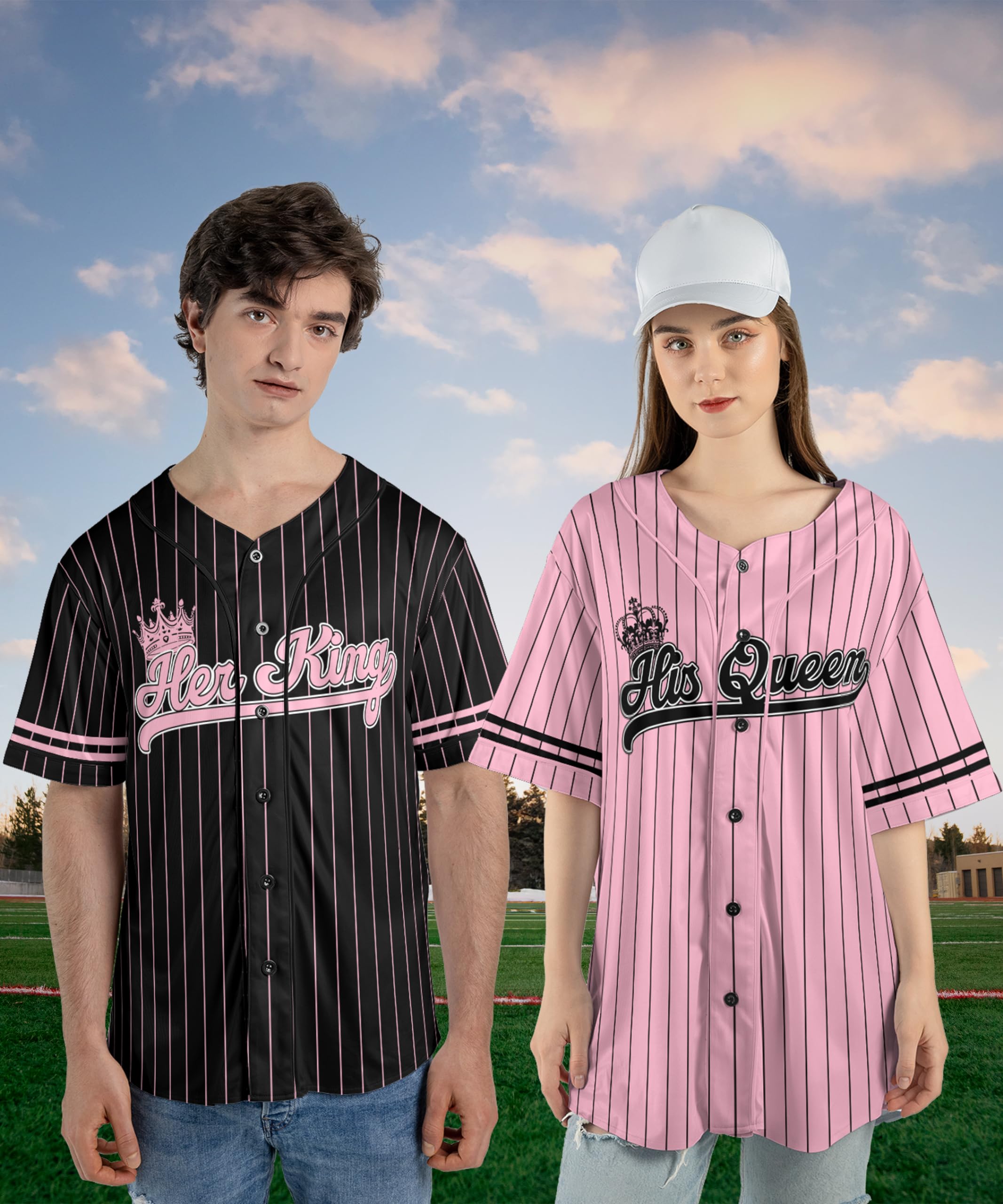 Custom Couple Shirts - King & Queen Matching Tees for Couples - Set of 2 - Date Night Outfits